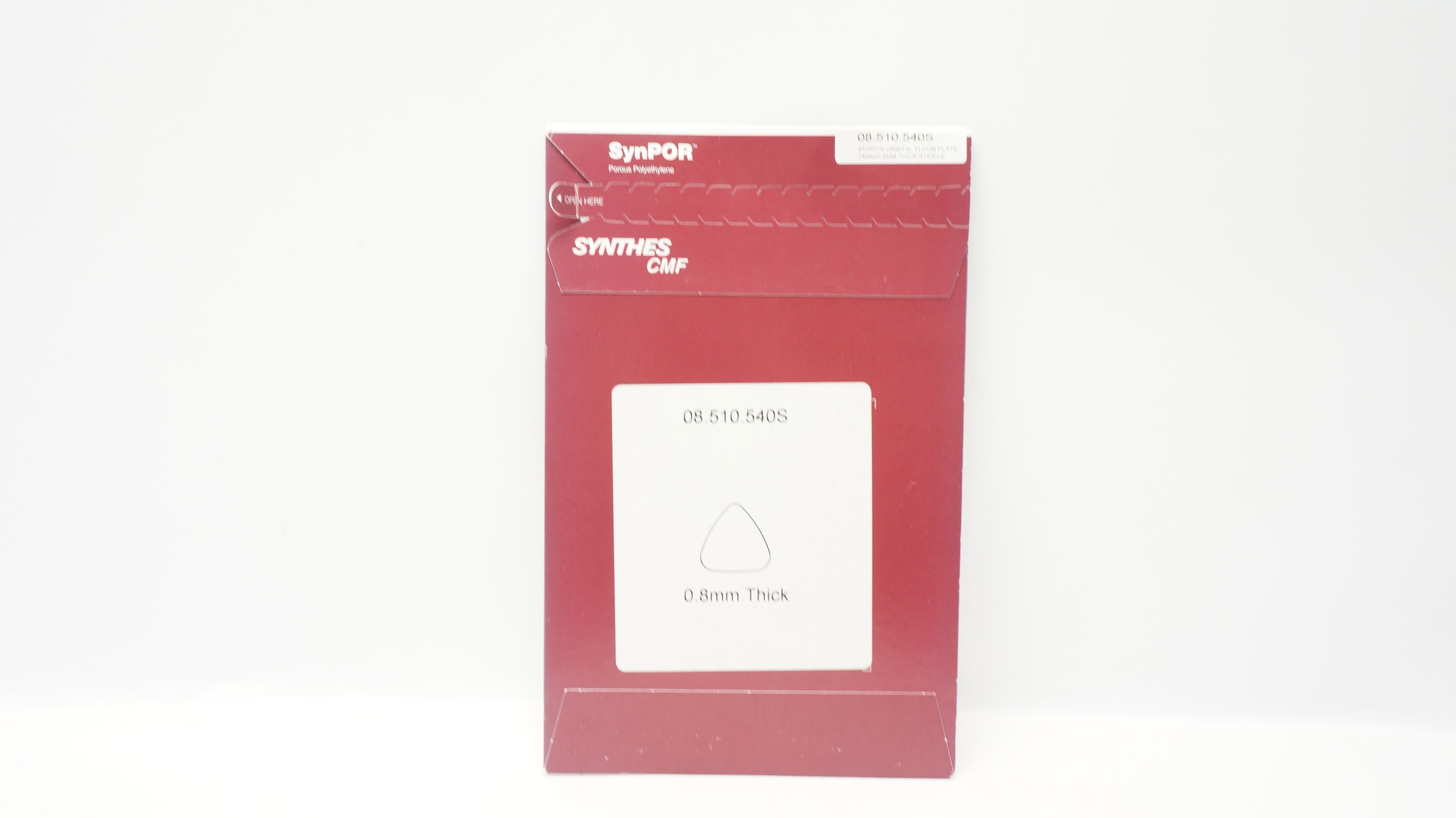 Synthes 08.510.540S Synpor Orbital Floor Plate 24mm/0.8mm Thick-Sterile (x)