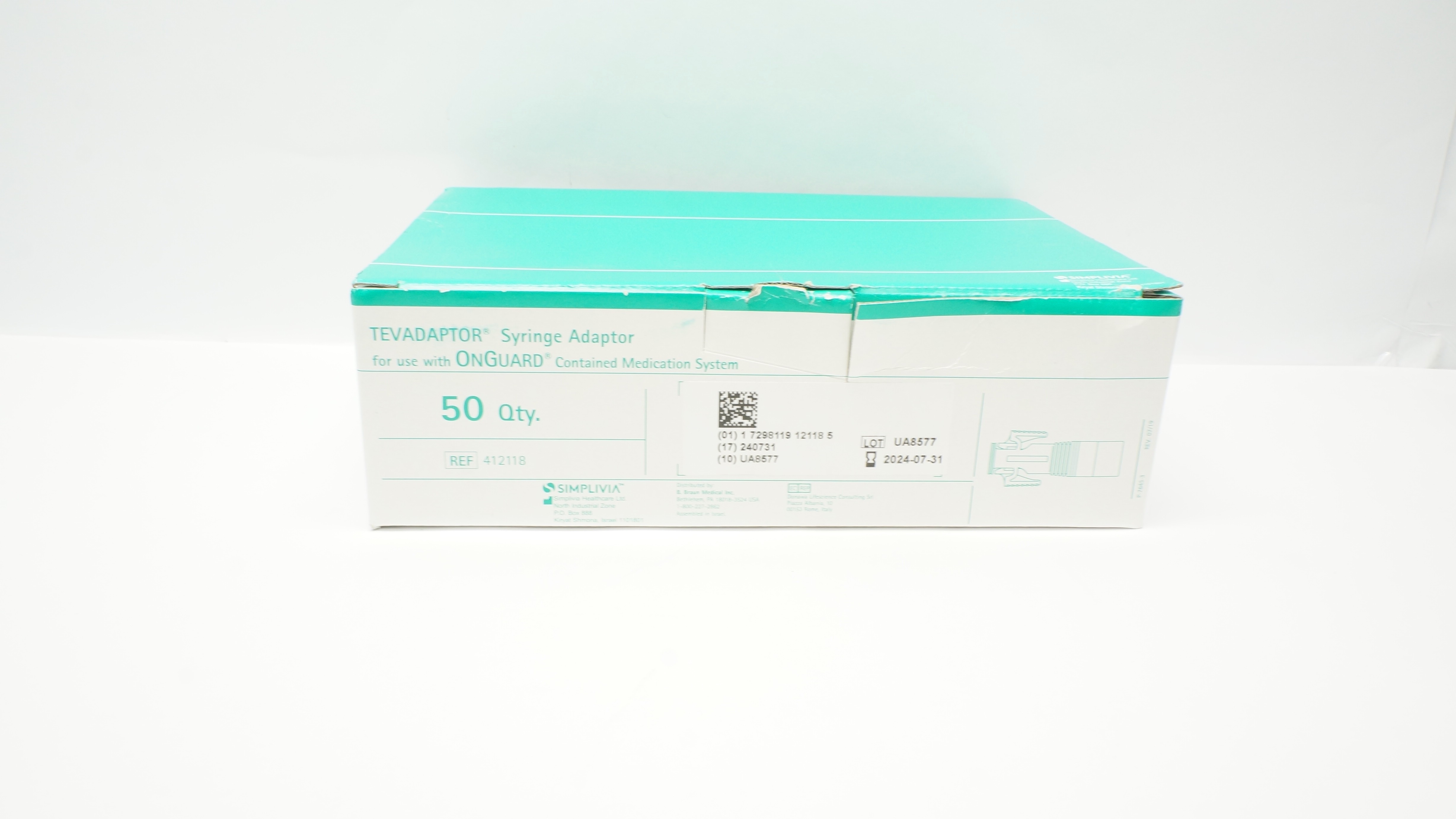 Simplivia 412118 TEVADAPTOR Syringe Adaptor (x) - Box of 50