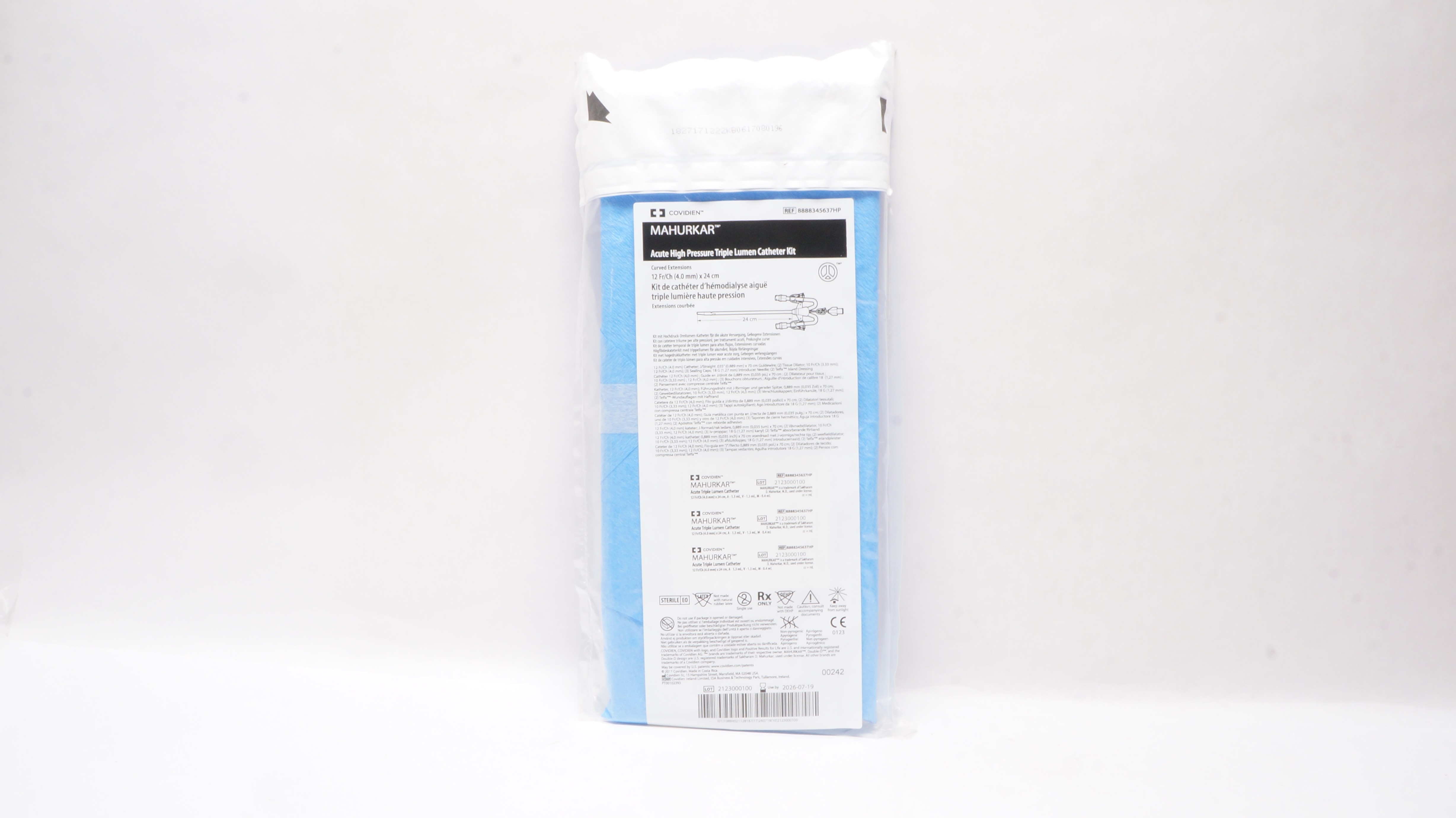 Covidien 8888345637HP MAHURKAR Acute High Pressure Triple Lumen Cath. Kit