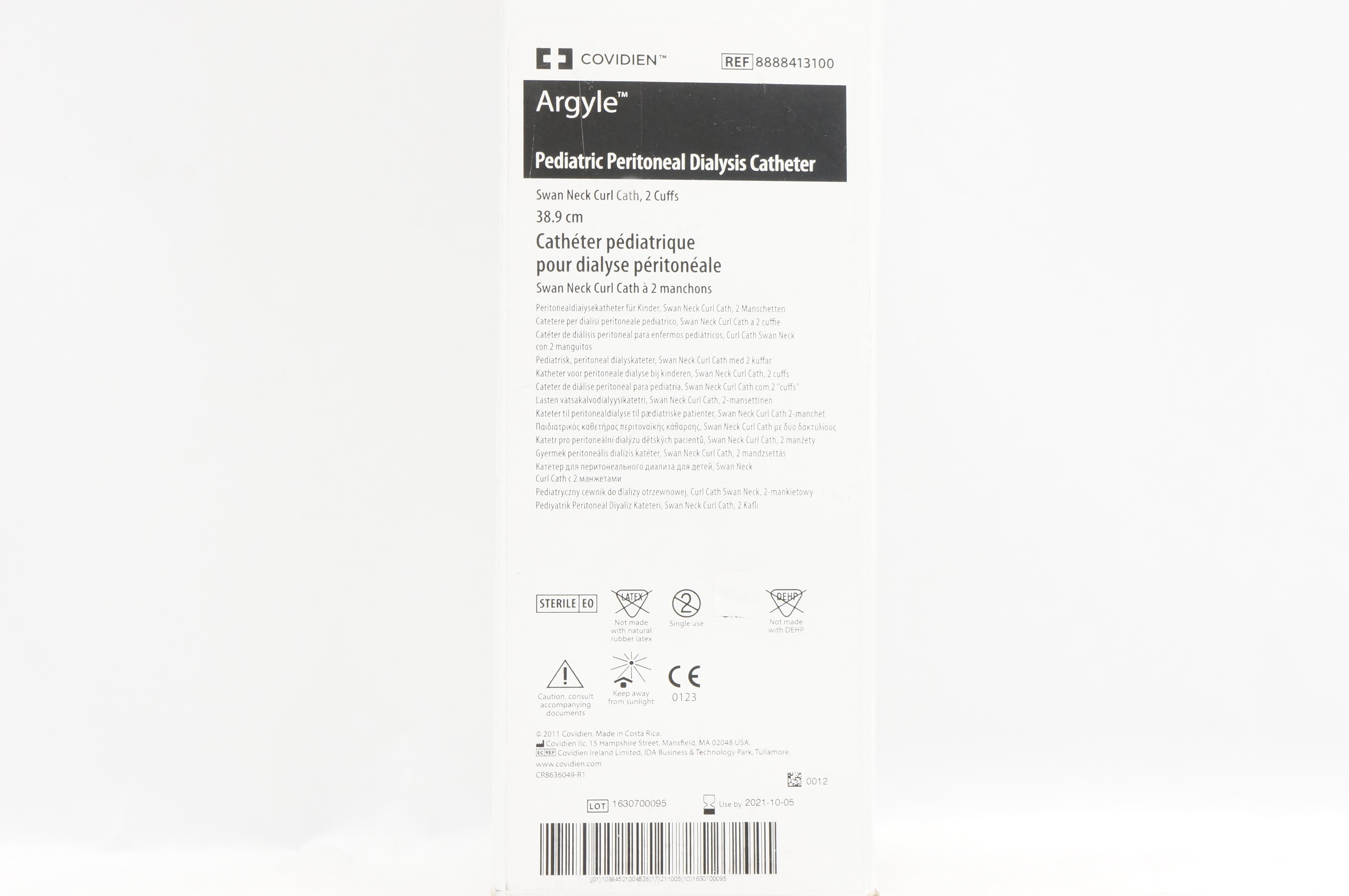 Covidien 8888413100 Argyle Pediatric Peritoneal Dialysis Cath. 38.9cm (x)
