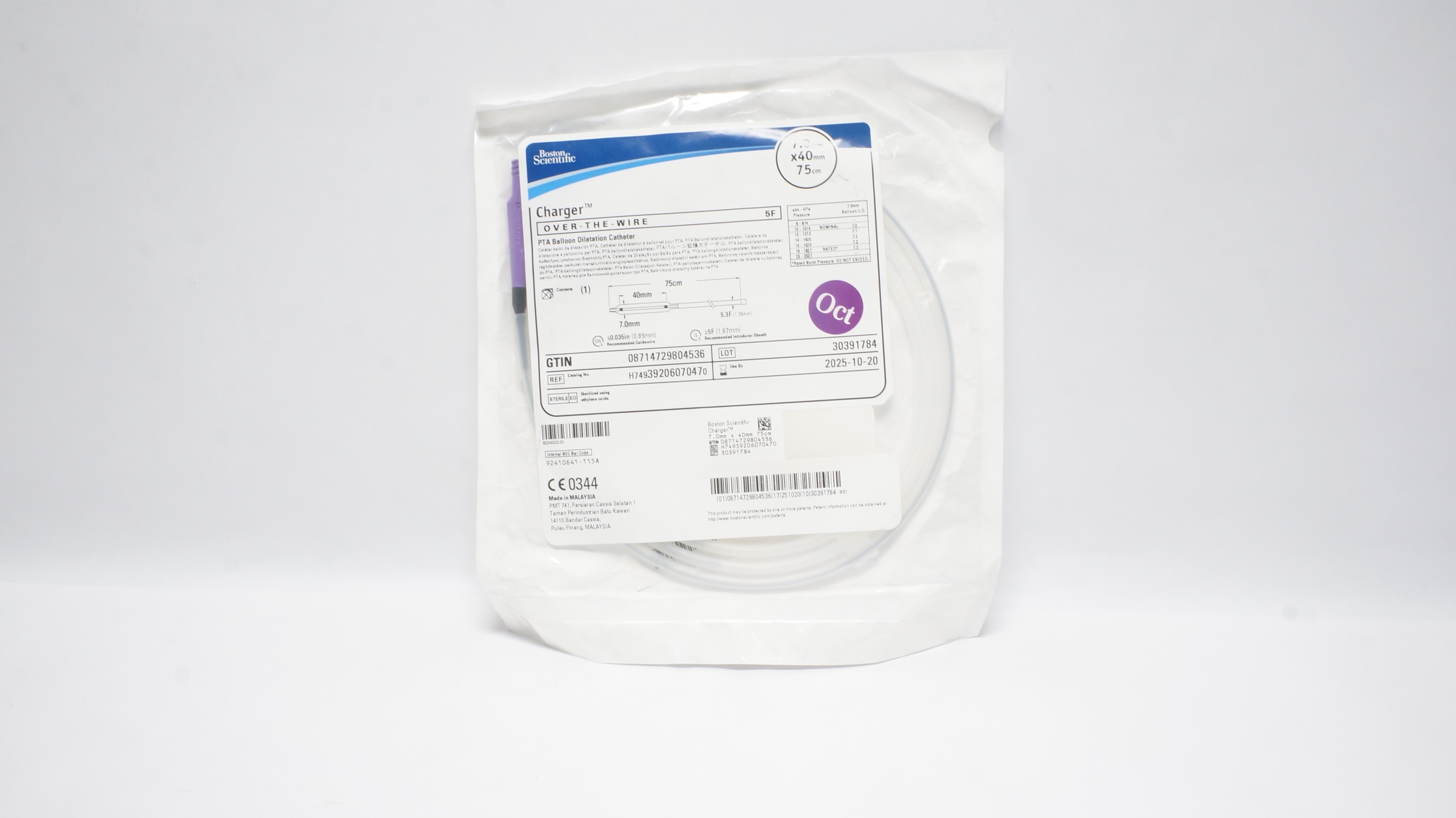 Boston Scientific H74939206070470 Charger PTA Balloon Dilatation Cath.(x)