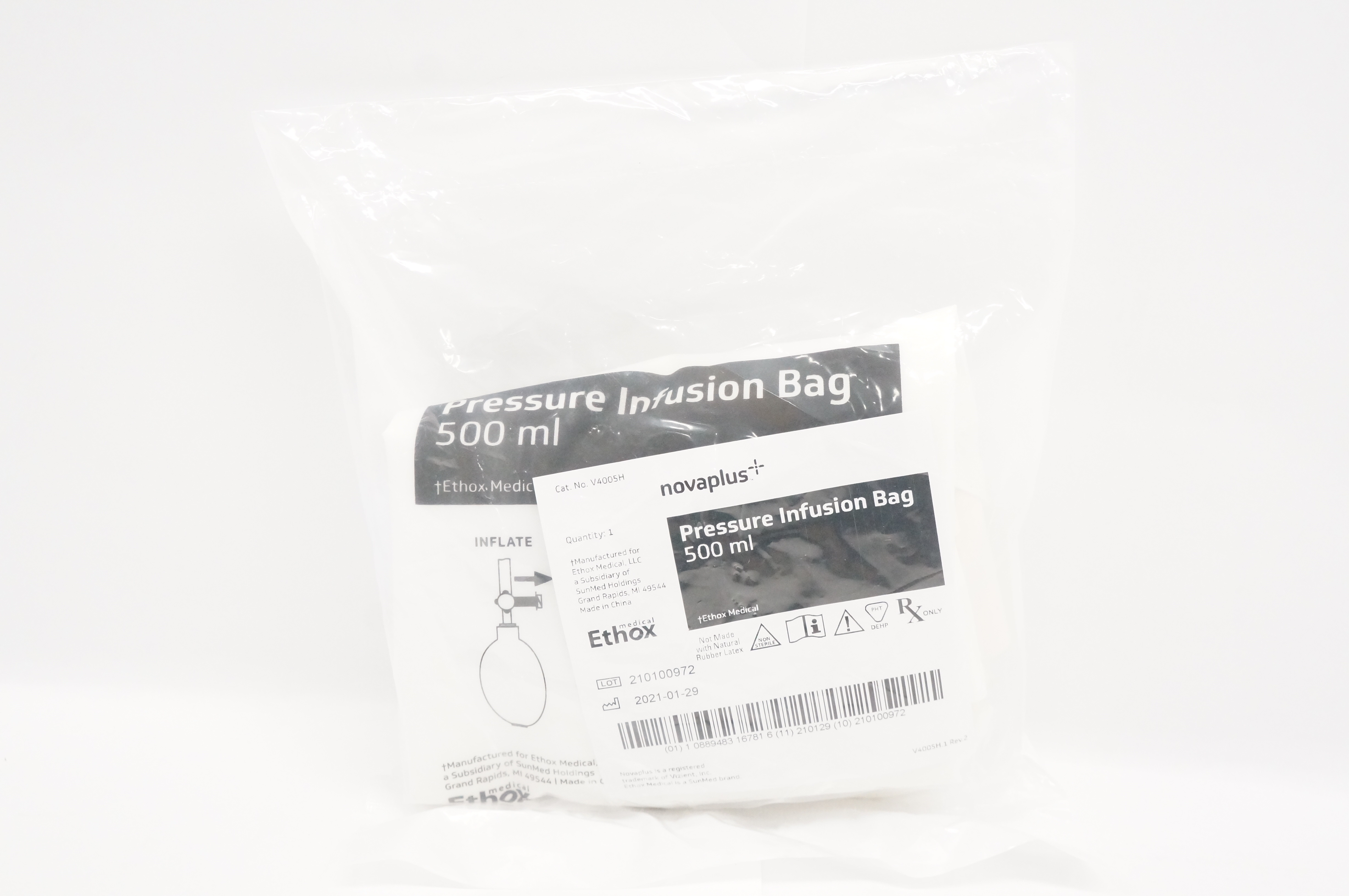 Ethox Medical V4005H Novaplus Pressure Infusion Bag 500mL