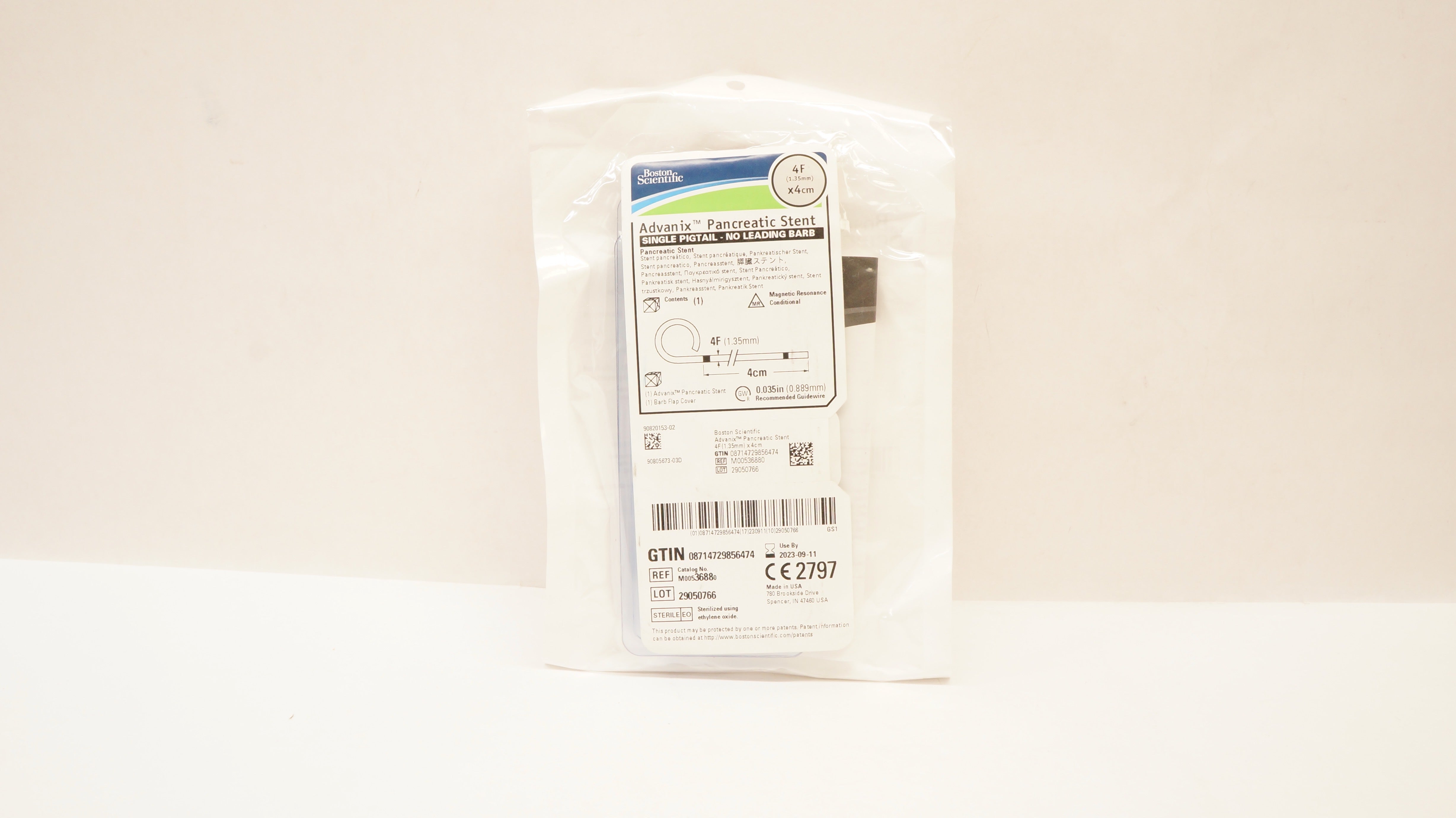 Boston Scientific M00536880 Advanix Pancreatic Stnt 4F x 4cm