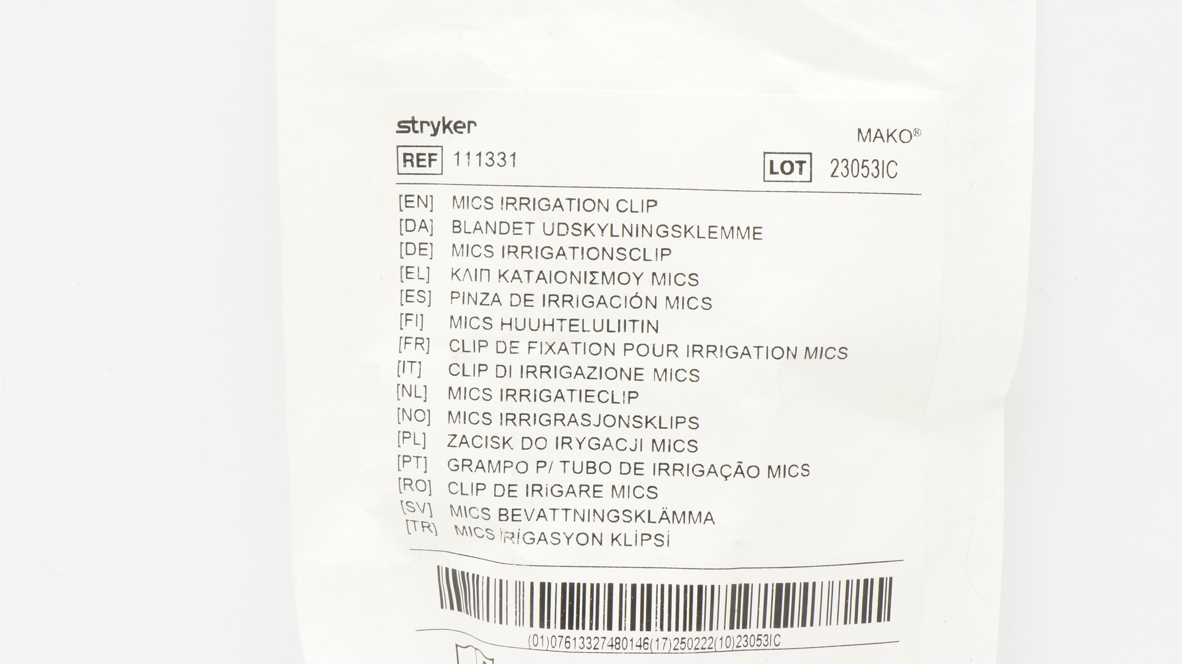 MAKO Surgical 111331 Stryker MICS Irrigation Clip (x)