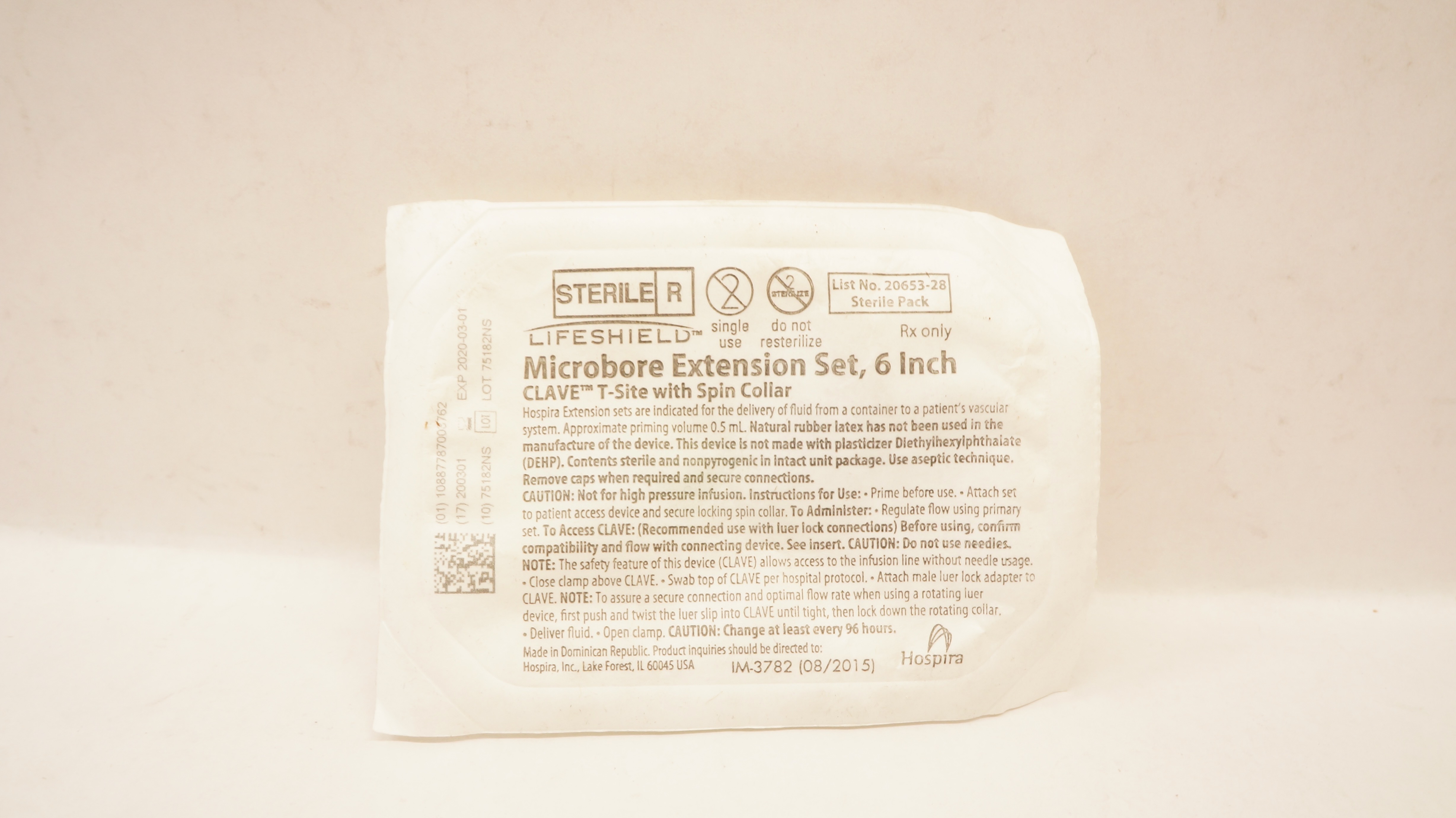 ICU Medical 20653-28 Microbore Extension Set Clave T-Site W/Spin Collar 6inch(x)