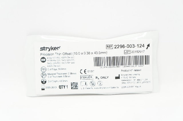 Stryker 2296-003-124 Precision Thin Offset 10.0 x 0.38 x 43.0mm