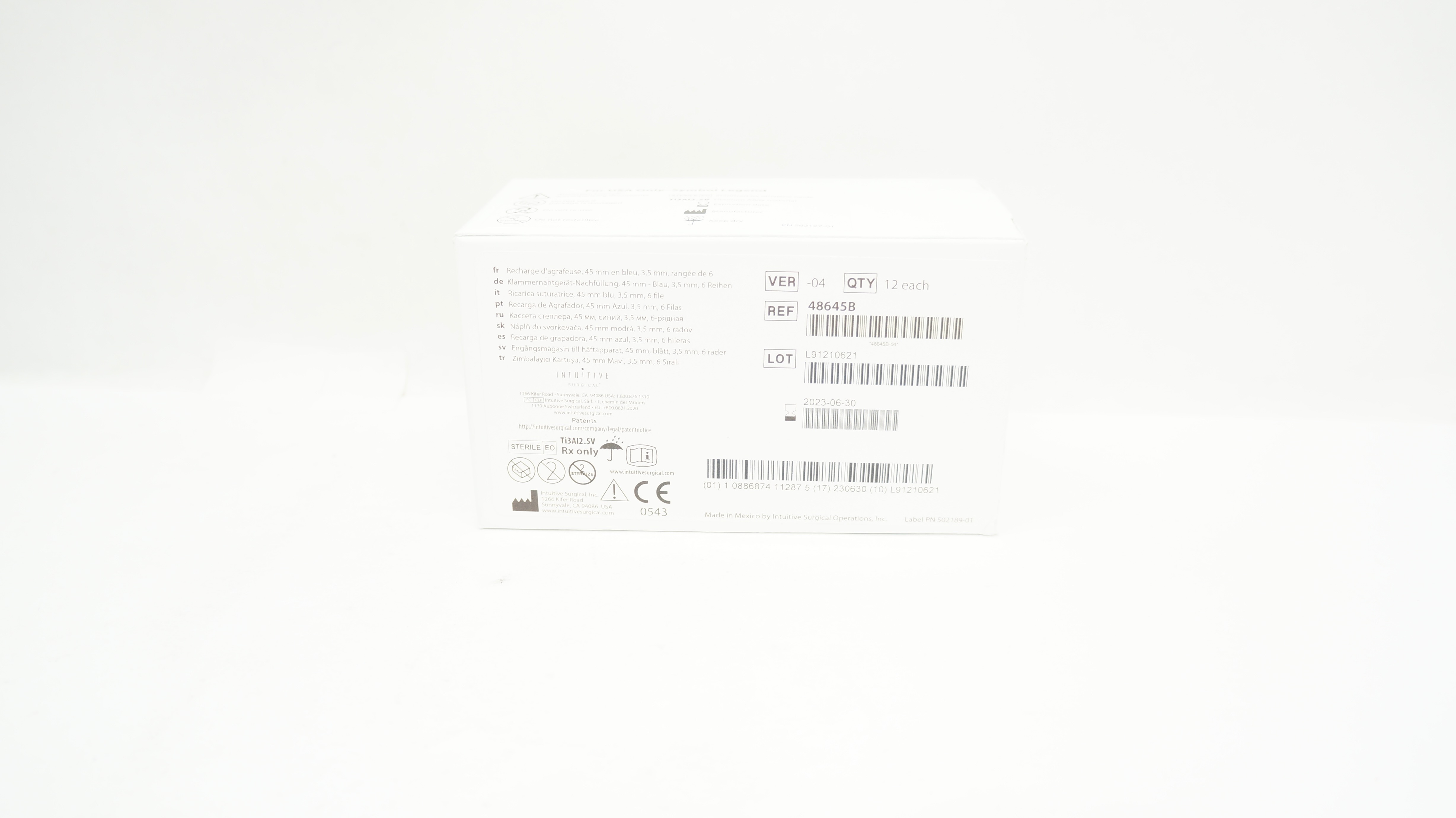 Intuitive 48645B Da VinciXi EndoWrist Stapler 45mm Reload 3.5 mm - Box of 12