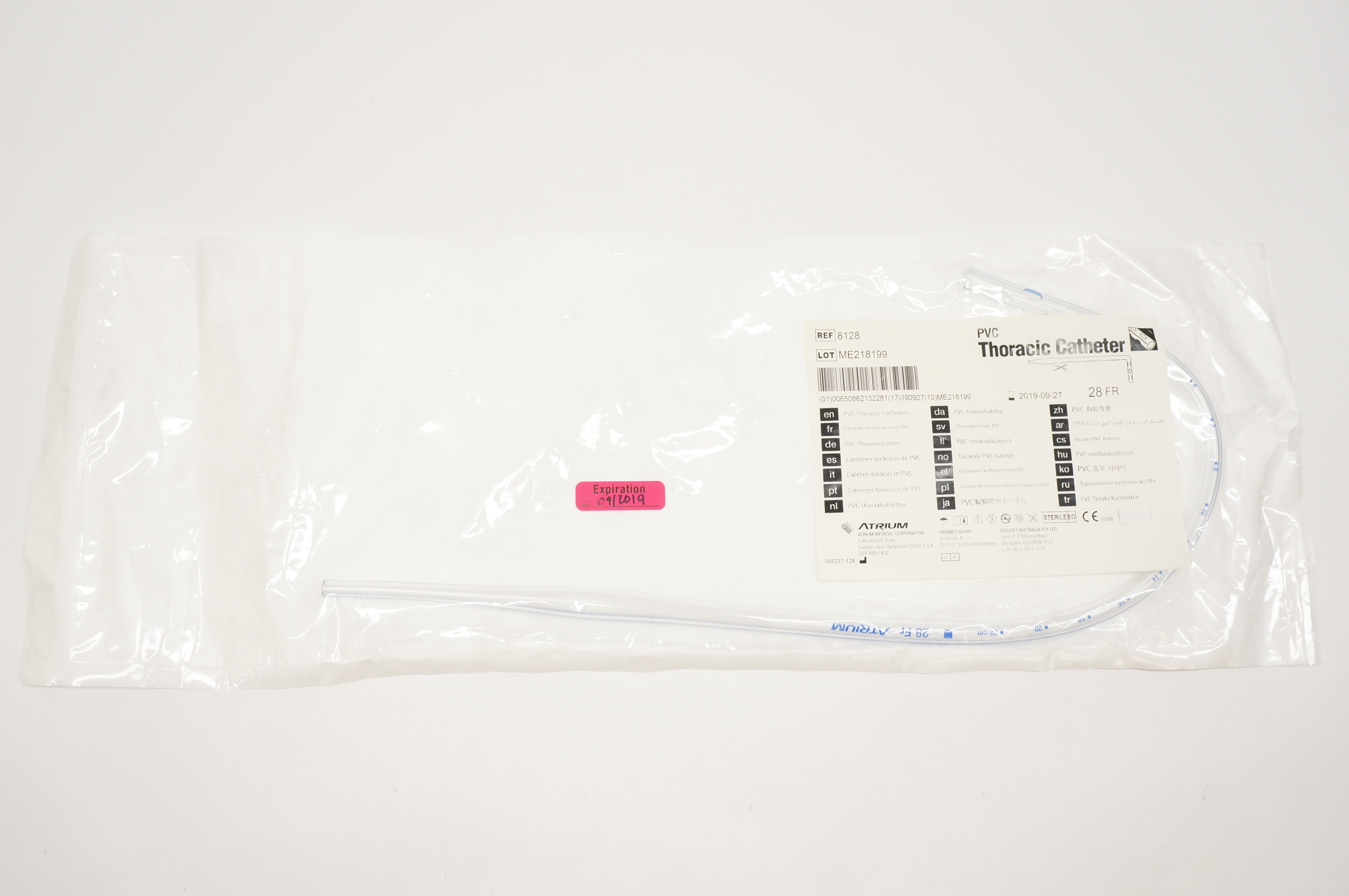 Atrium 8128 PVC Thoracic Cath. 28Fr. (x)