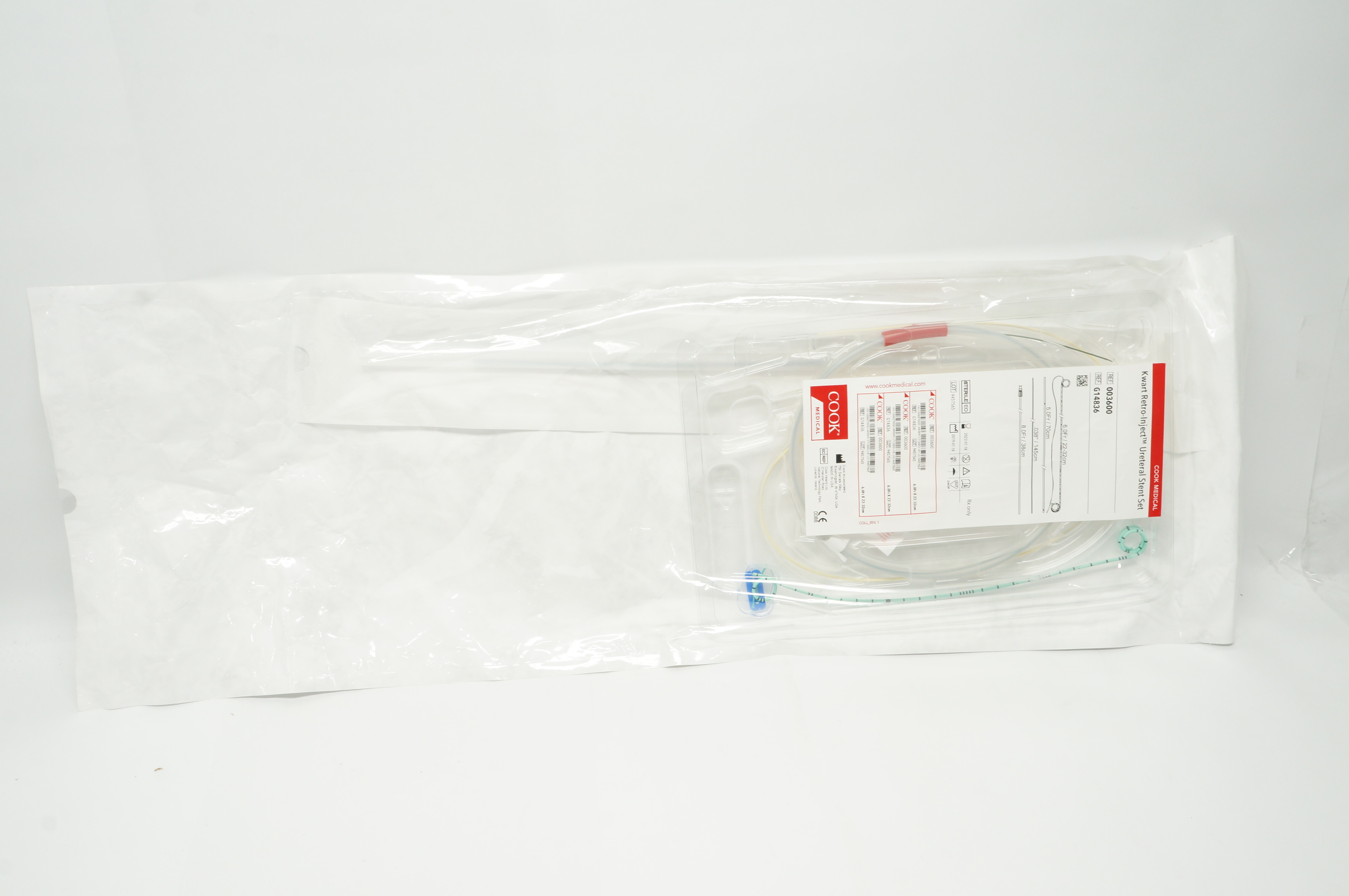 Cook Medical G14836 Kwart Retro-Inject Ureteral Stnt Set 6Fr x 22-32cm