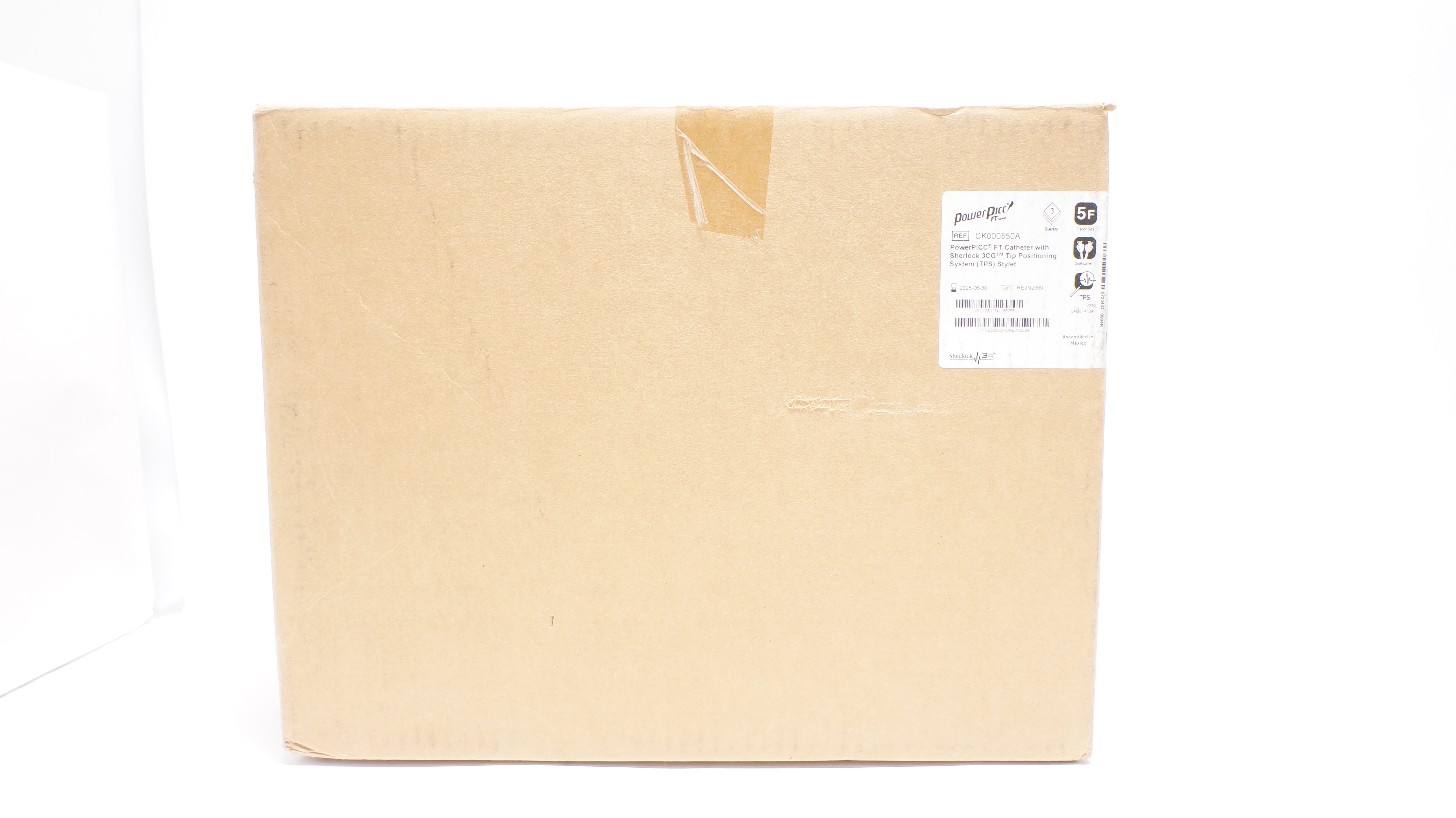 Bard CK000550A PowerPICC FT Cath. w/Sherlock 3CG (TPS) Stylet, 5F - Box of 3