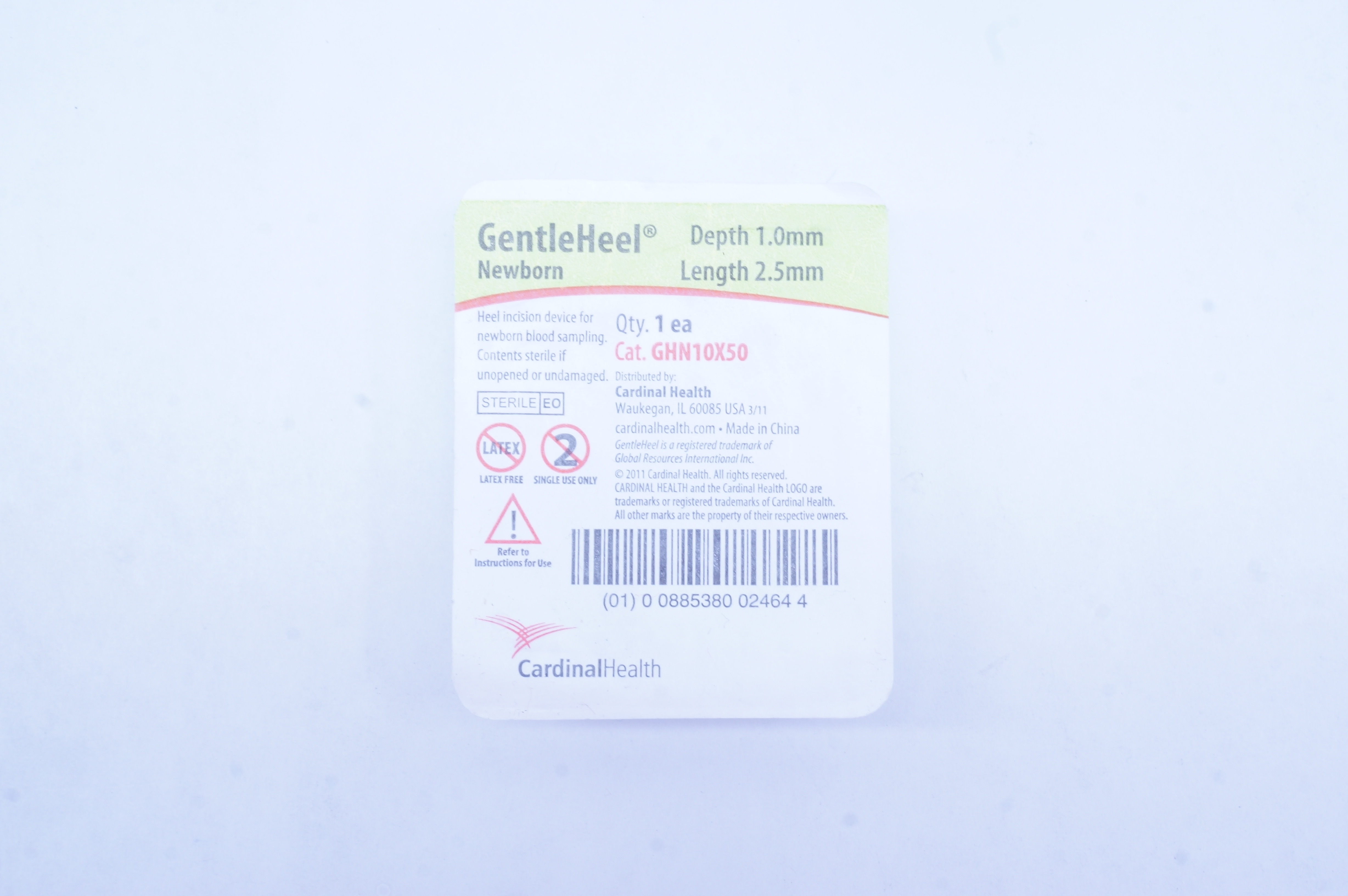 Cardinal Health GHN10X50 GentleHeel Newborn Heel Incision Device 1.0mm x 2.5mm