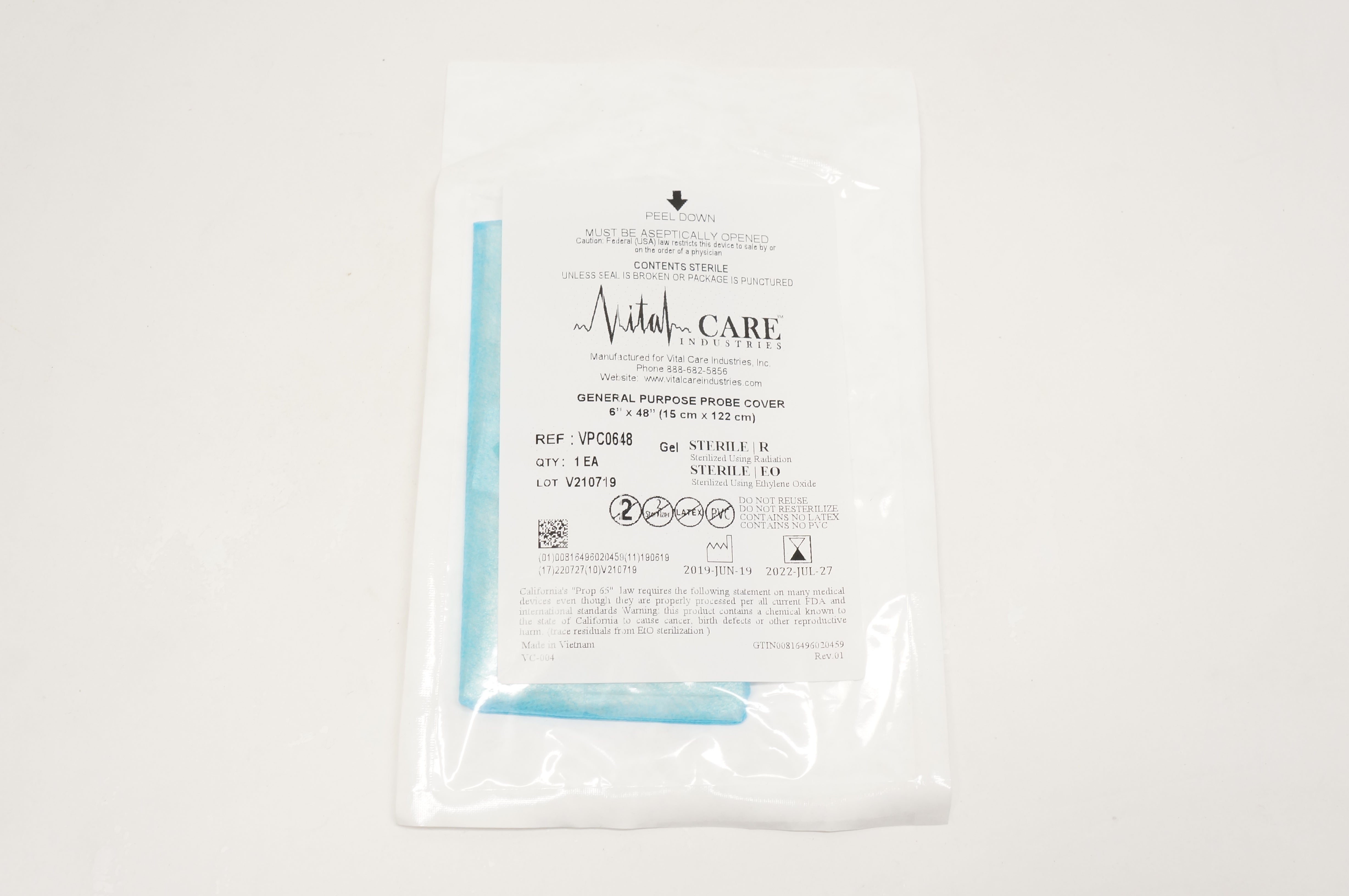 Vital Care VPC0648 General Purpose Probe Cover 6inch x 48inch