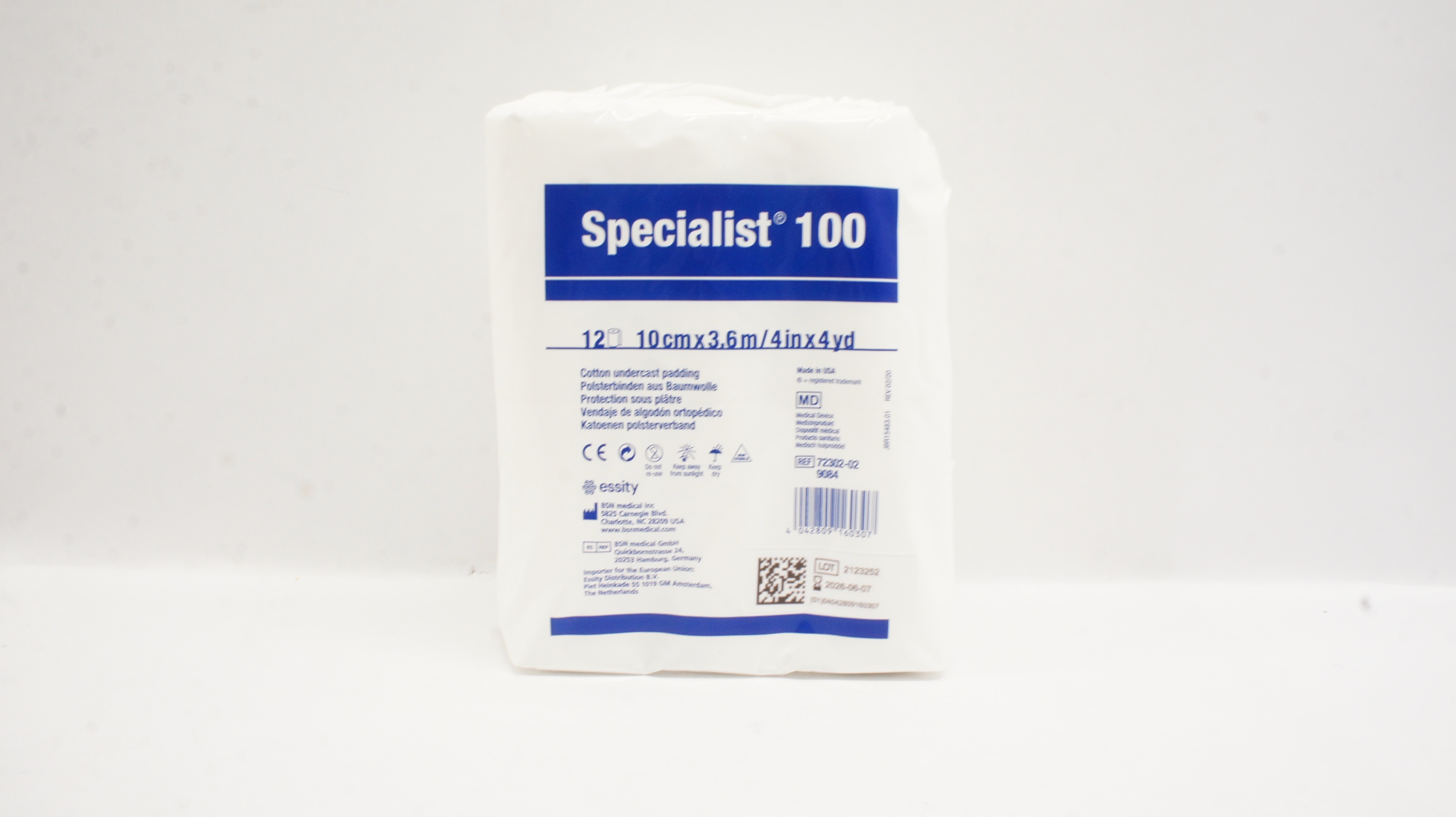 BSN Medical 72302-02 9084 Cotton Undercast Padding 4inch x 4yd - Pack of 12