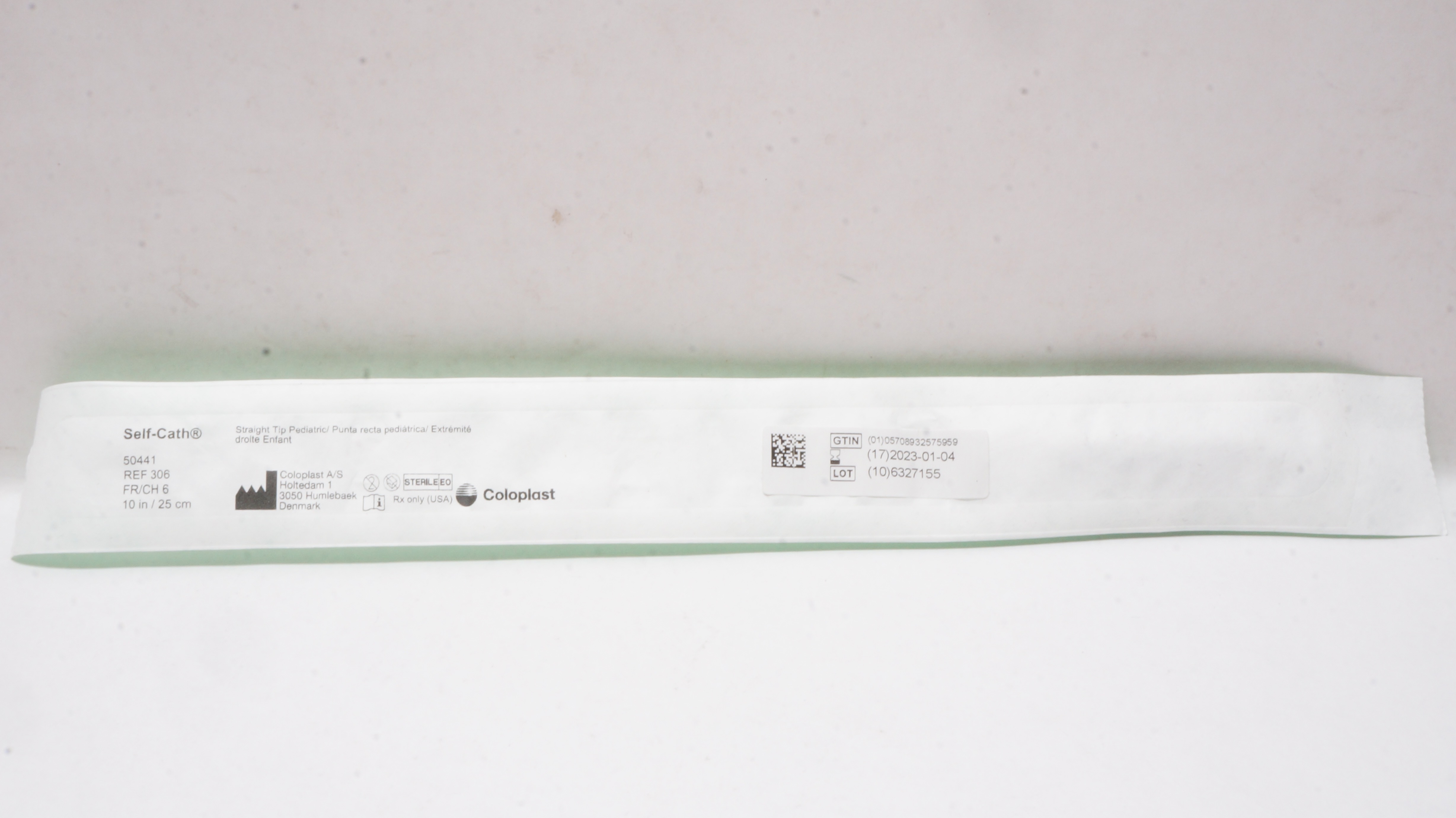 Coloplast 306 Self-Cath Urinary Cath. Straight Tip Pediatric 6Fr-10in (x)