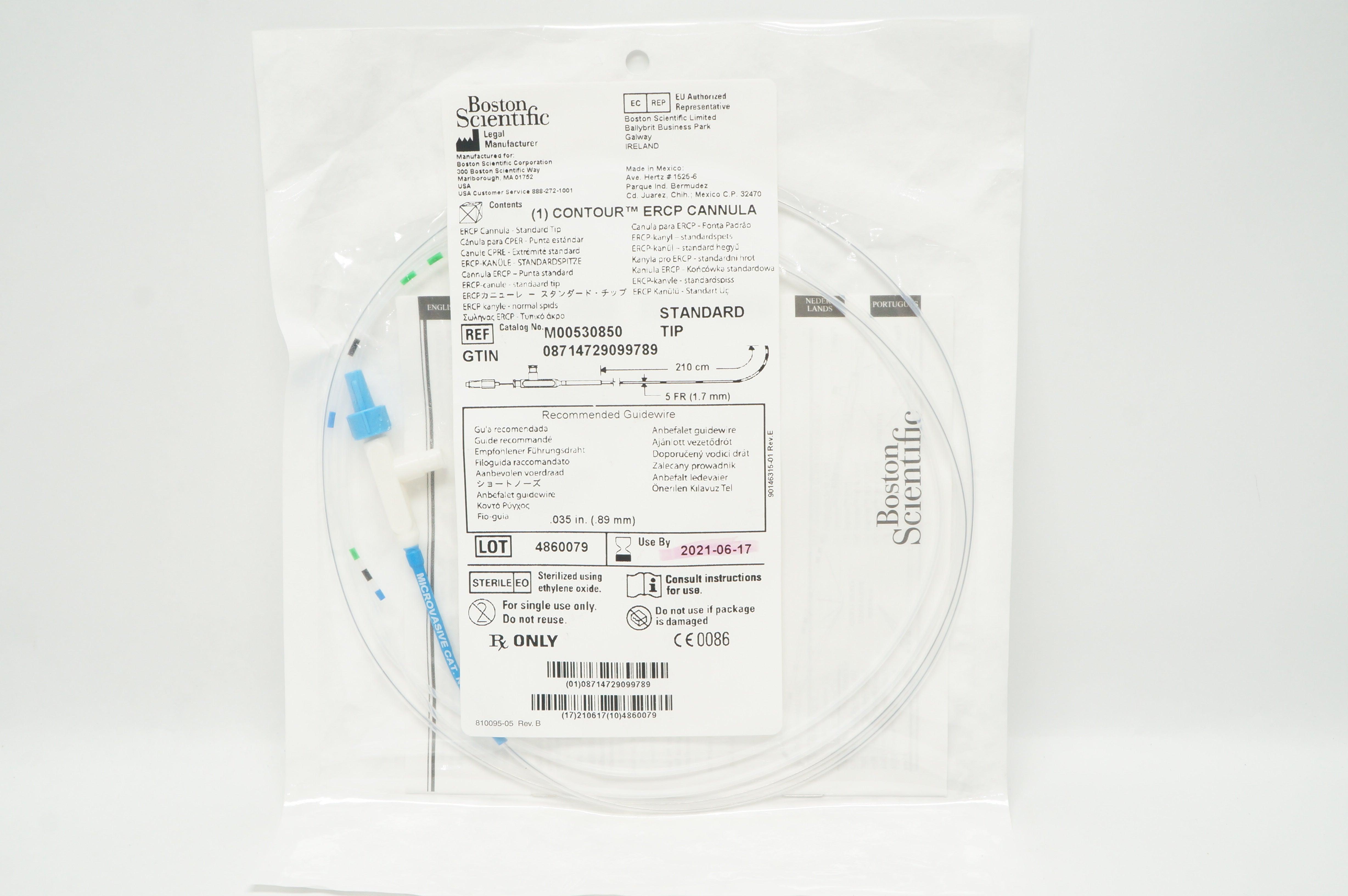 Boston Scientific M00530850 Contour ERCP Cannula 5Fr 210cm (x)