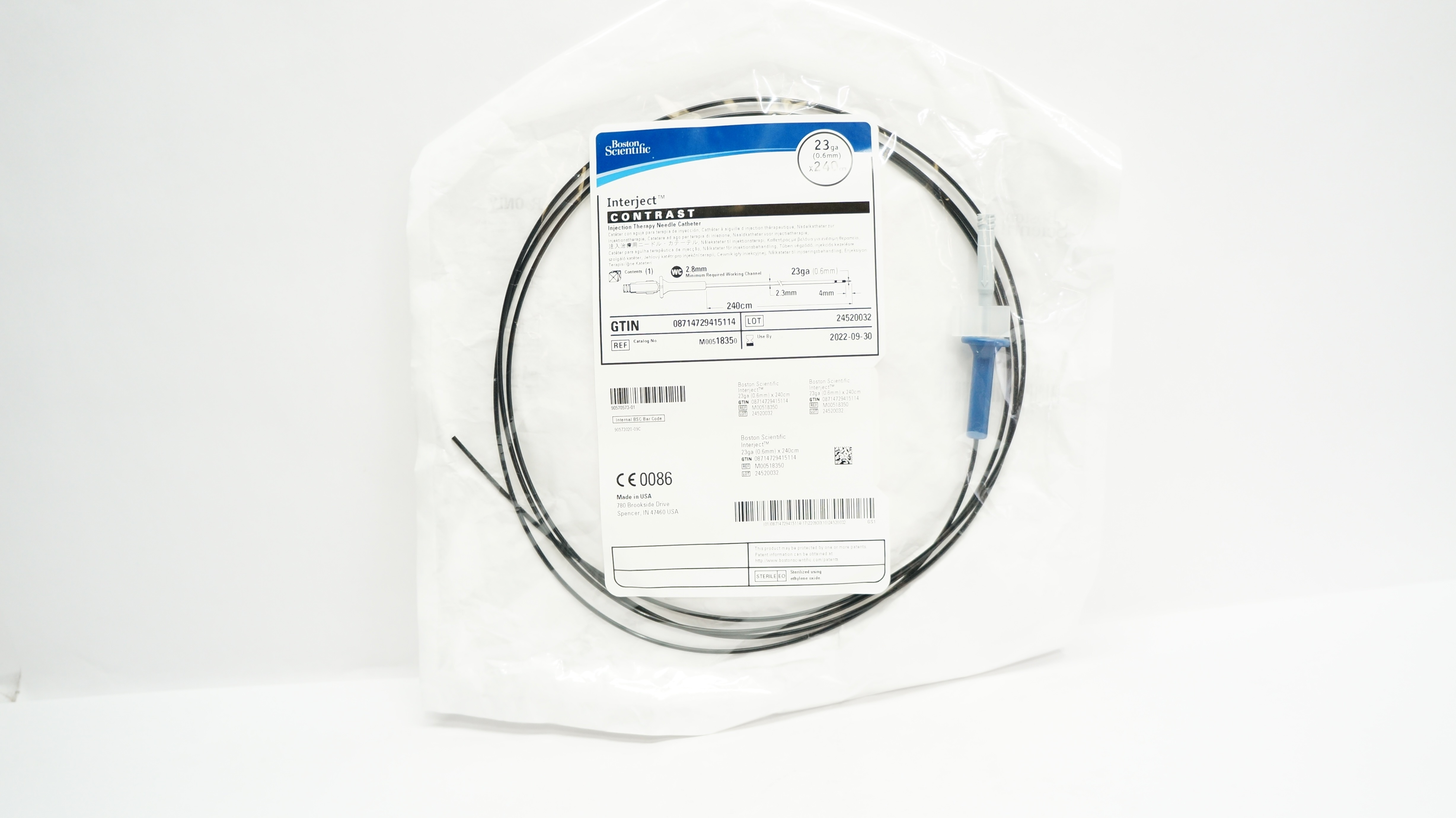 Boston Scientific M00518350 Interject Injection Therapy NdleCath. 23g x 240cm(x)