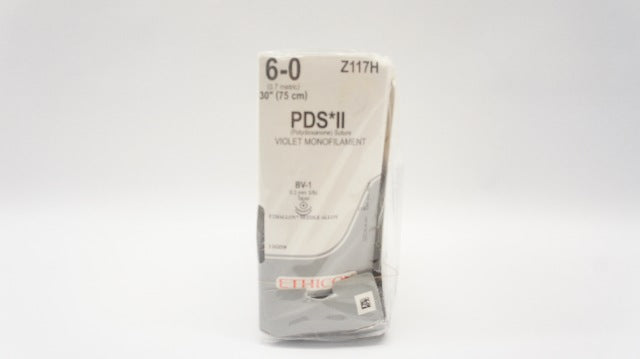 Ethicon Z117H 6-0 PDS II 30inch BV-1 Violet Monofilament Stre. (x)- Box of 12