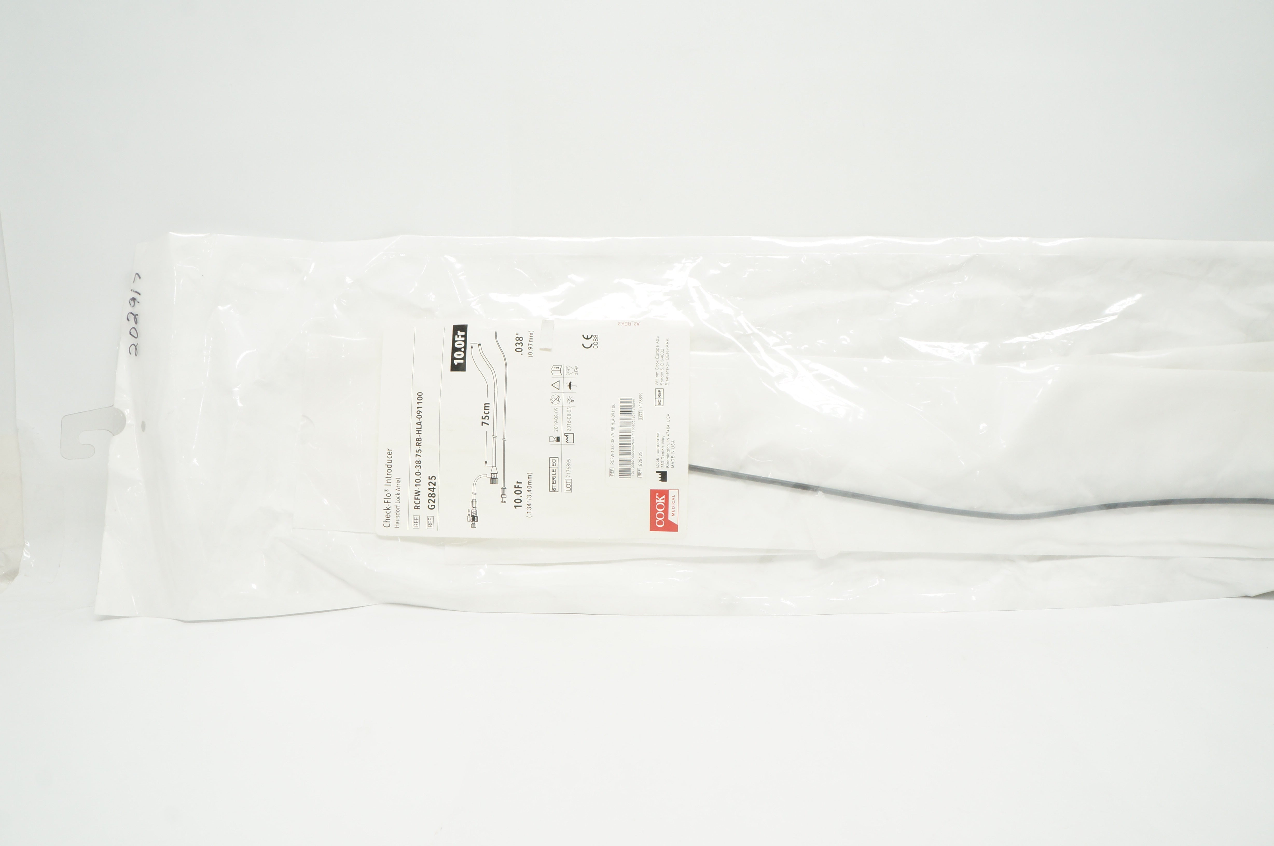 Cook Medical G28425 Check-Flo Introducer Hausdorf-Lock Atrial 10.0Fr (x)