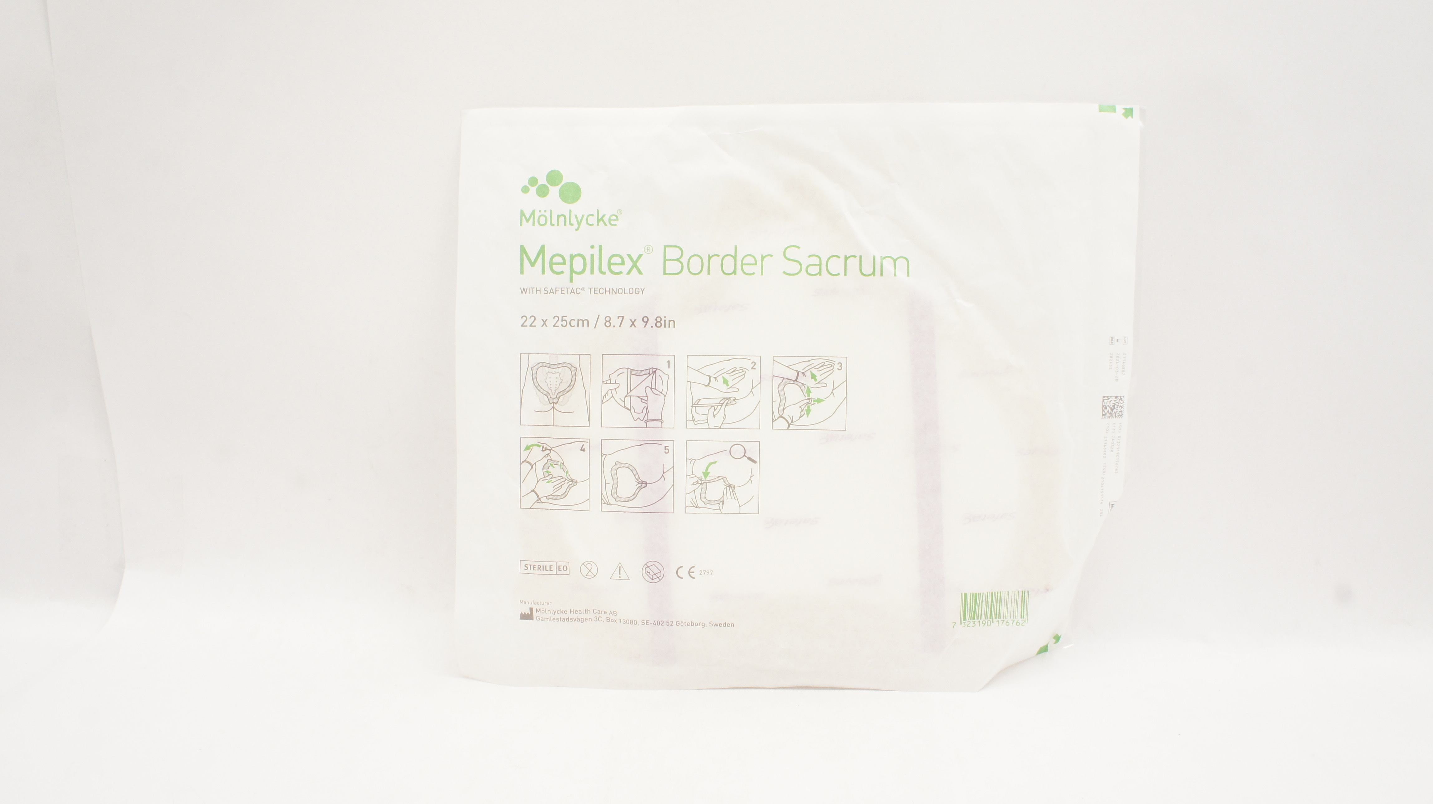 Mölnlycke 282455 Mepilex Border Sacrum Multi-layer Dressing 8.7 x 9.8inch