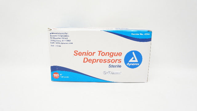 Dynarex 4314 Senior Tongue Depressors 6inch - Box of 100