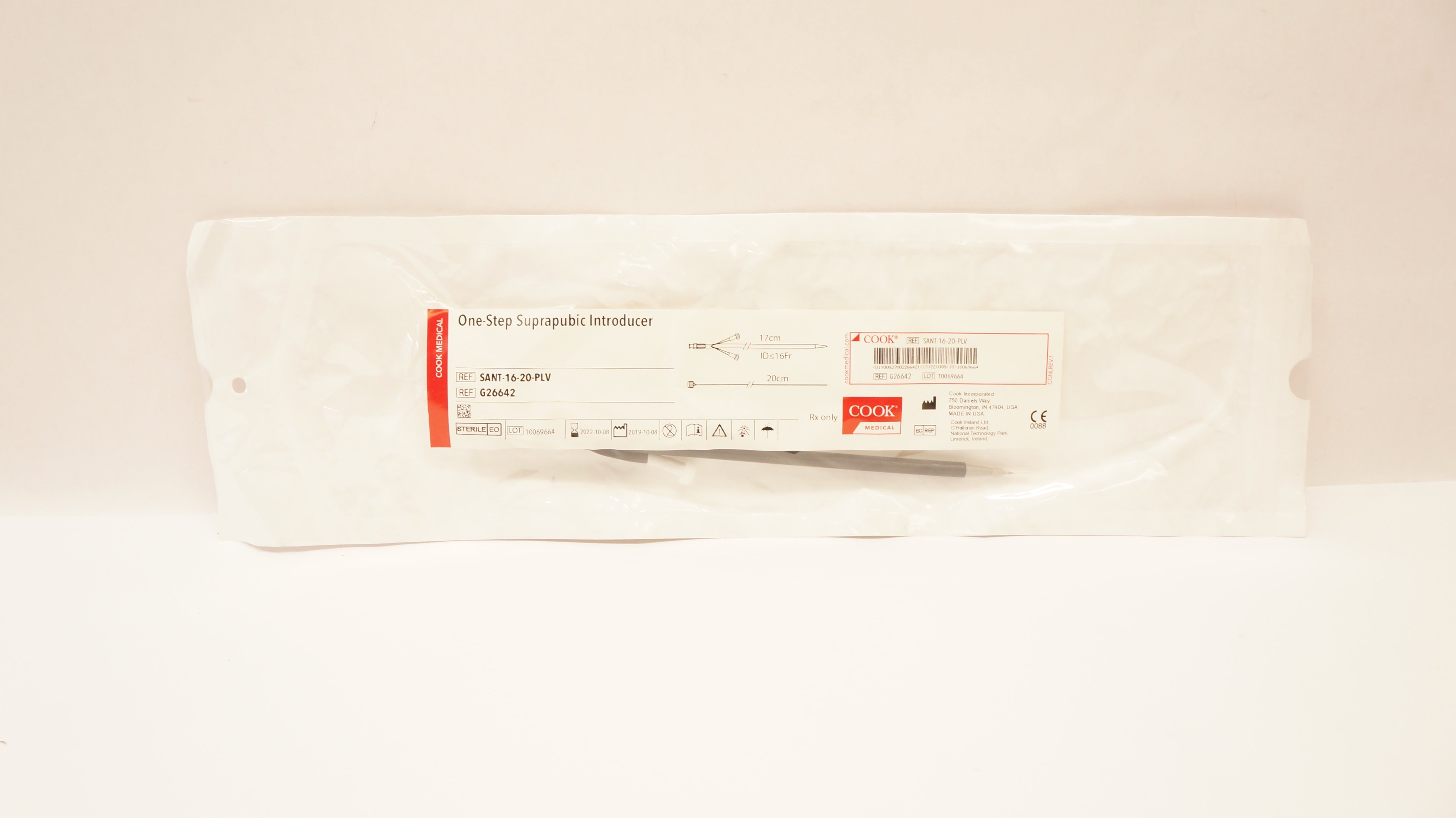 Cook Medical G26642 One Step Suprapubic Introducer 17cm x 20cm ID≤16Fr(x)