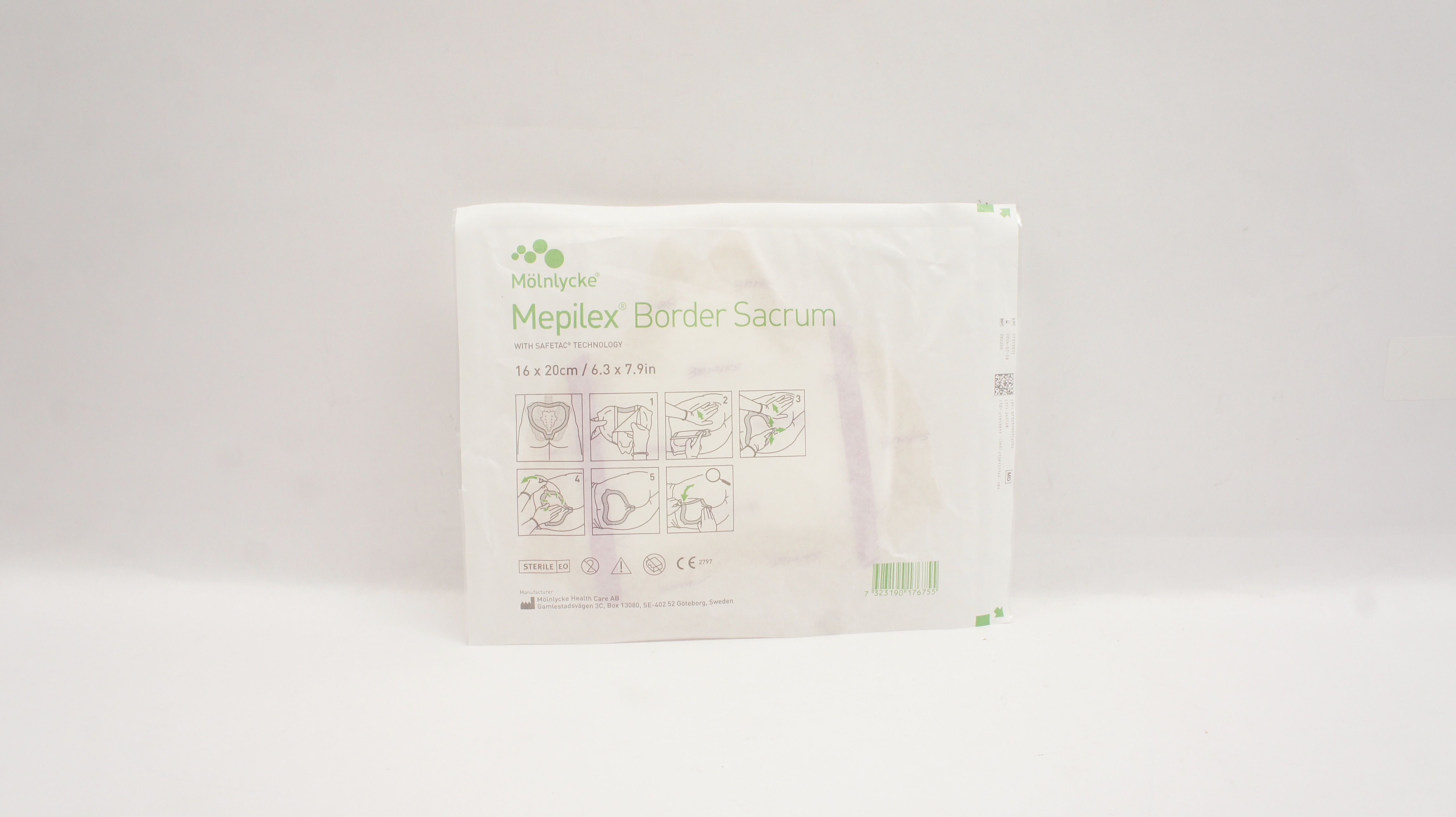 Molnlycke Health Care 282055 Mepilex Border Sacrum 6.3 x 7.9inch