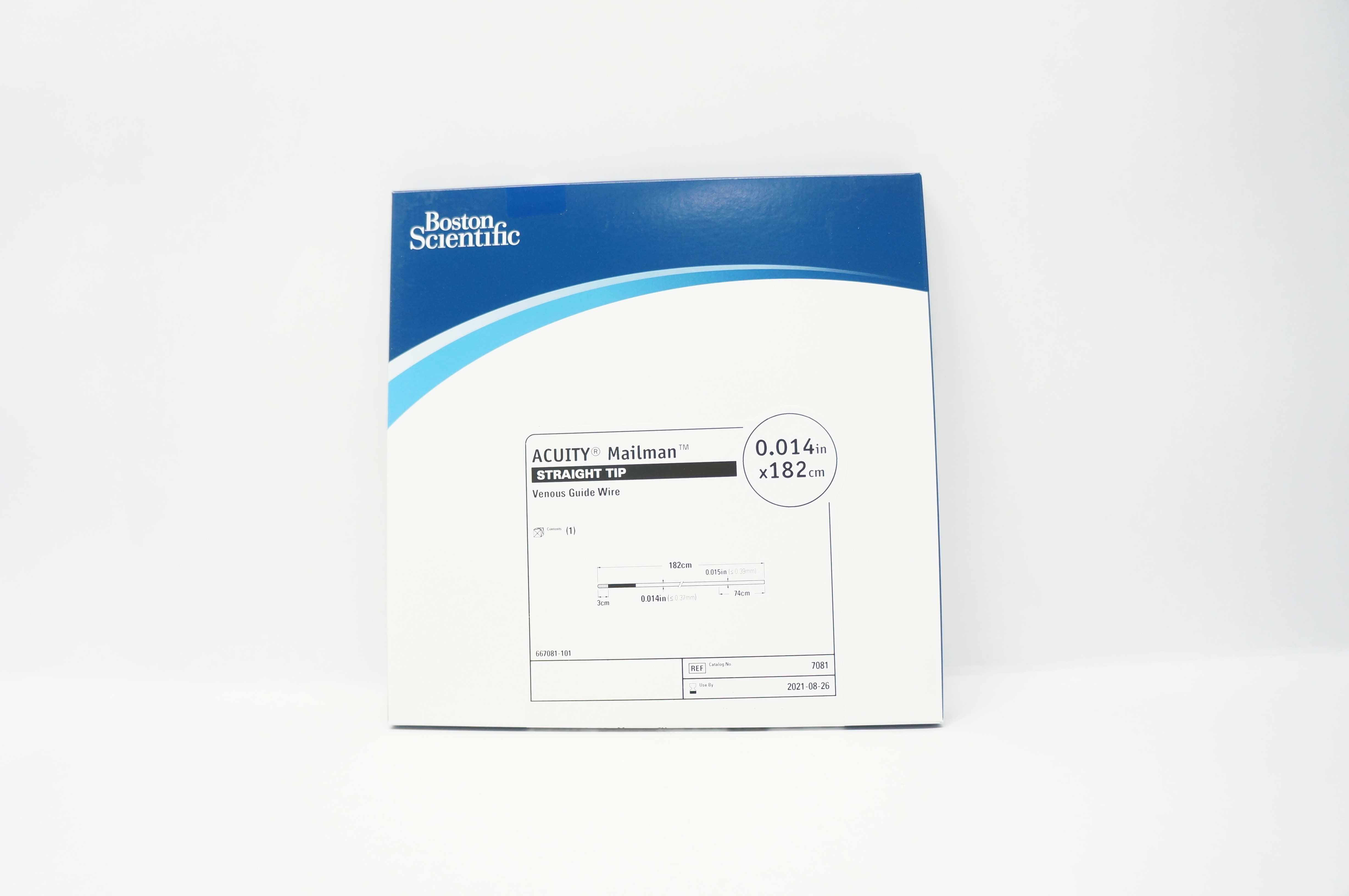 Boston Scientific 7081 Acuity Mailman Venous Guide Wire 0.014inch x 182cm (x)