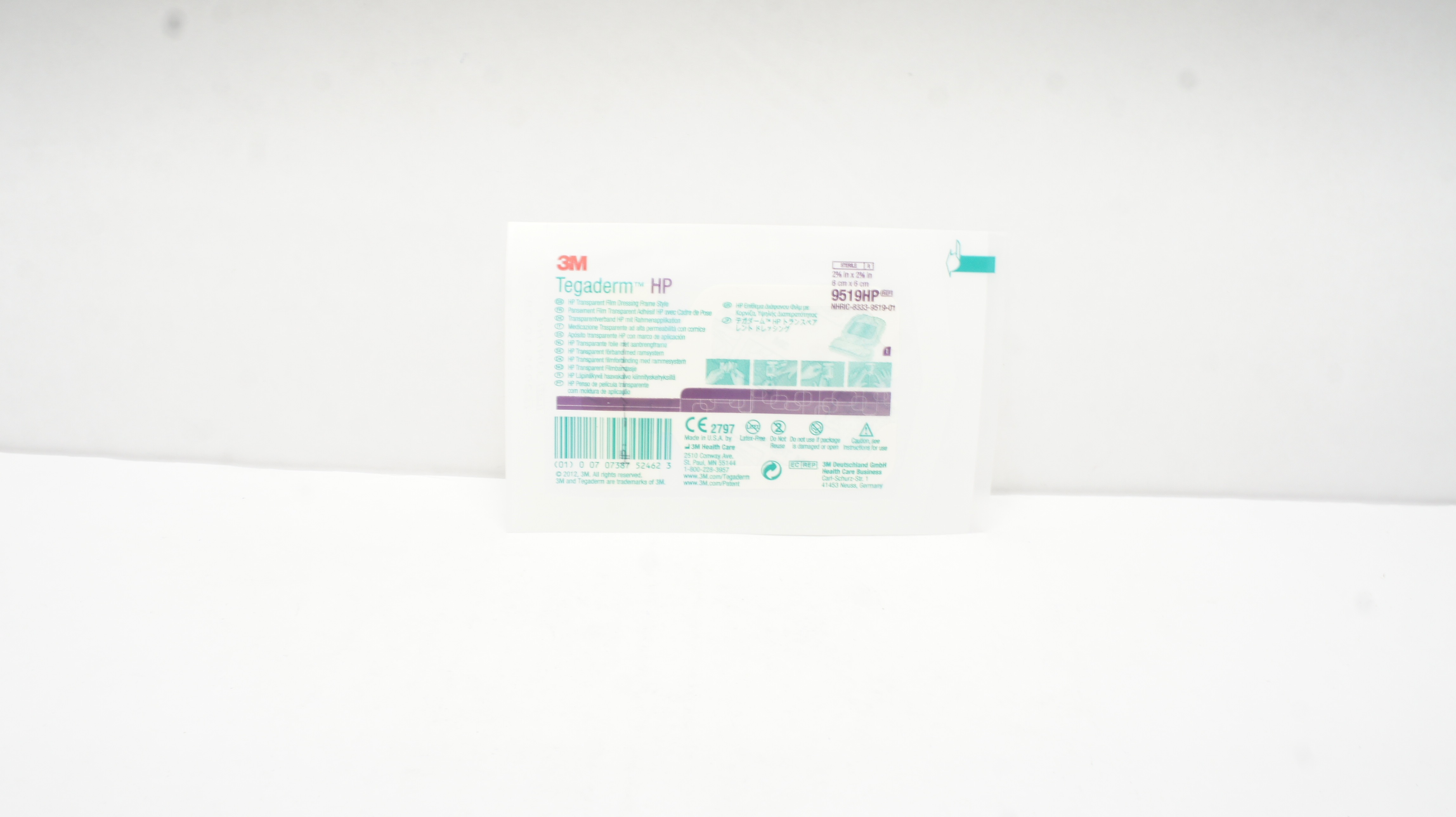 3M 9519HP Tegaderm HP Transparent Film Dressing Frame Style 2 3/8 x 2 3/8inch