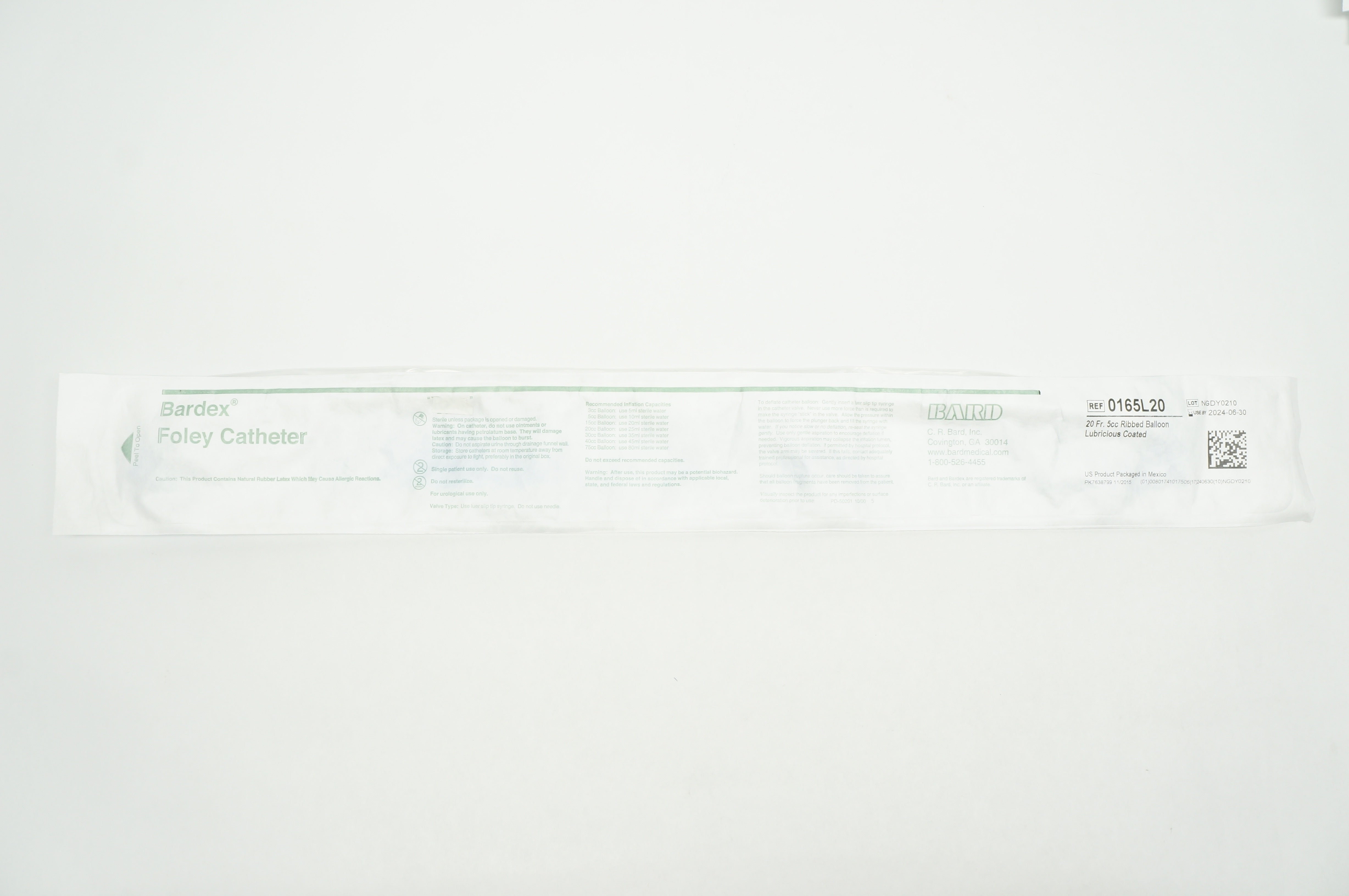Bard 0165L20 Bardex Foley Cath. 20Fr