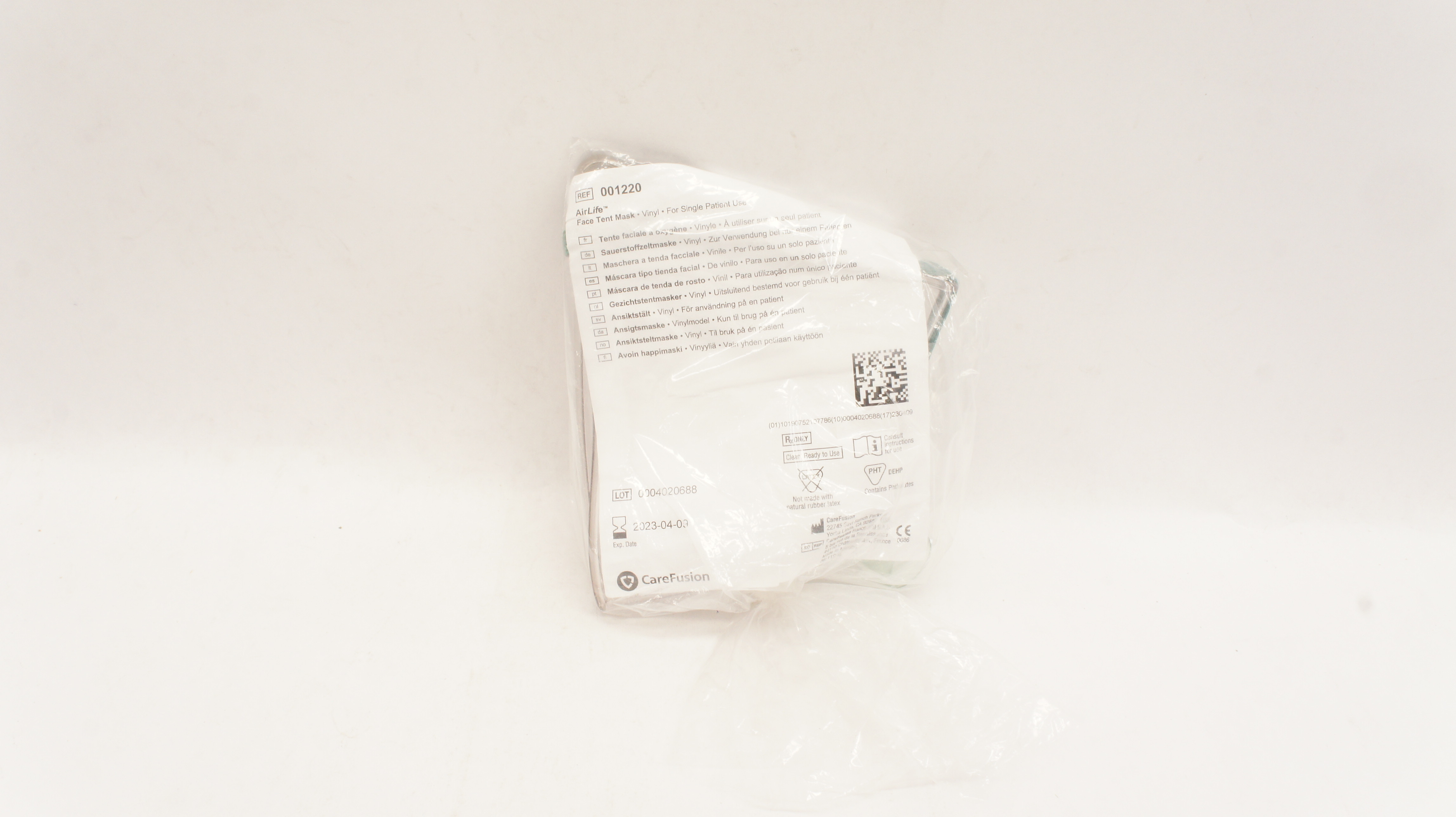 CareFusion 001220 AirLife Face Tent Mask Vinyl