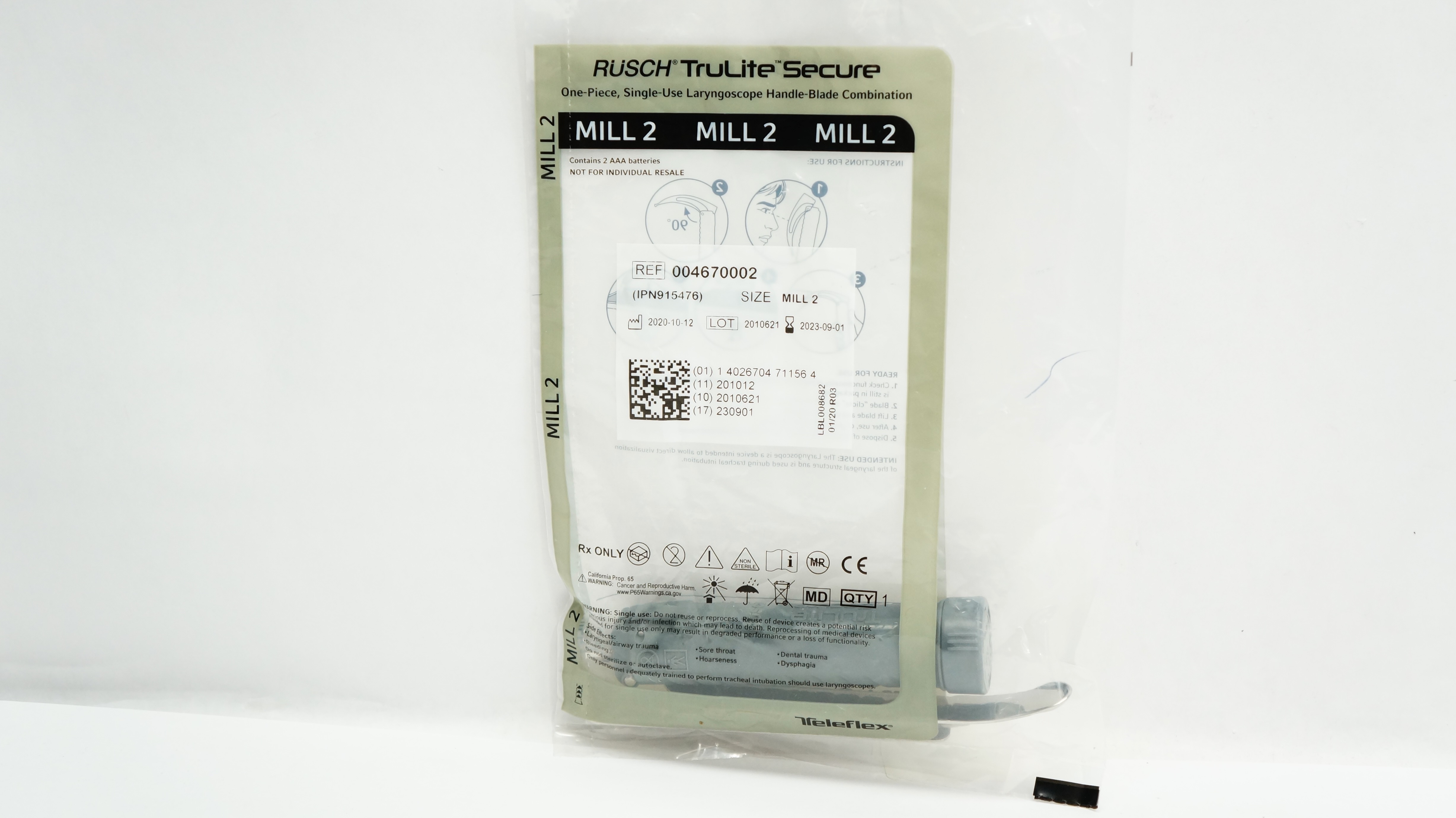 Teleflex 004670002 Rusch TruLite Laryngoscope Handle-Blade Combination MILL2