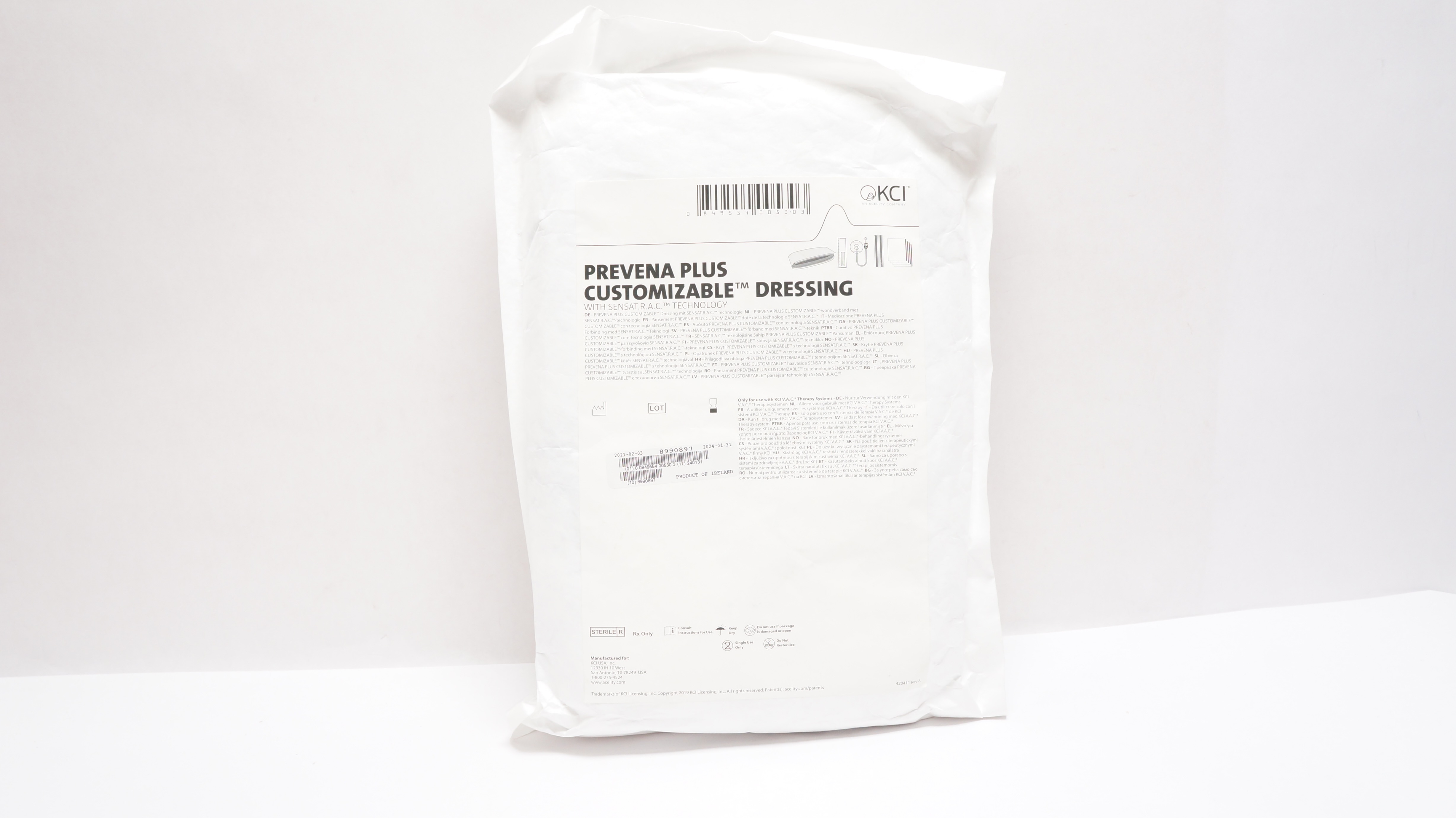 KCI Acelity Prevena Plus Customizable Dressing