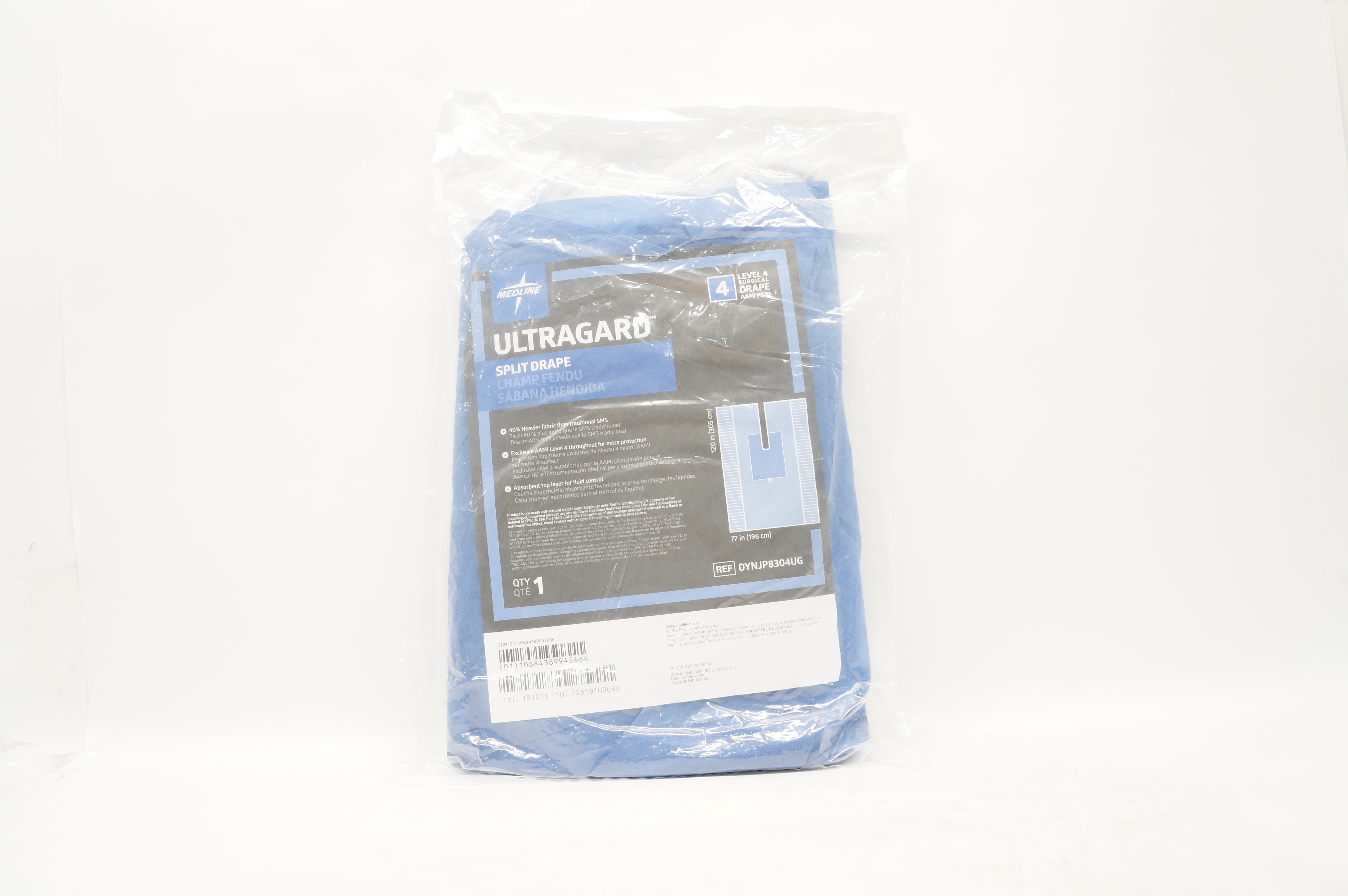 Medline DYNJP8304UG UltraGard Split Drape 120inch x 77inch
