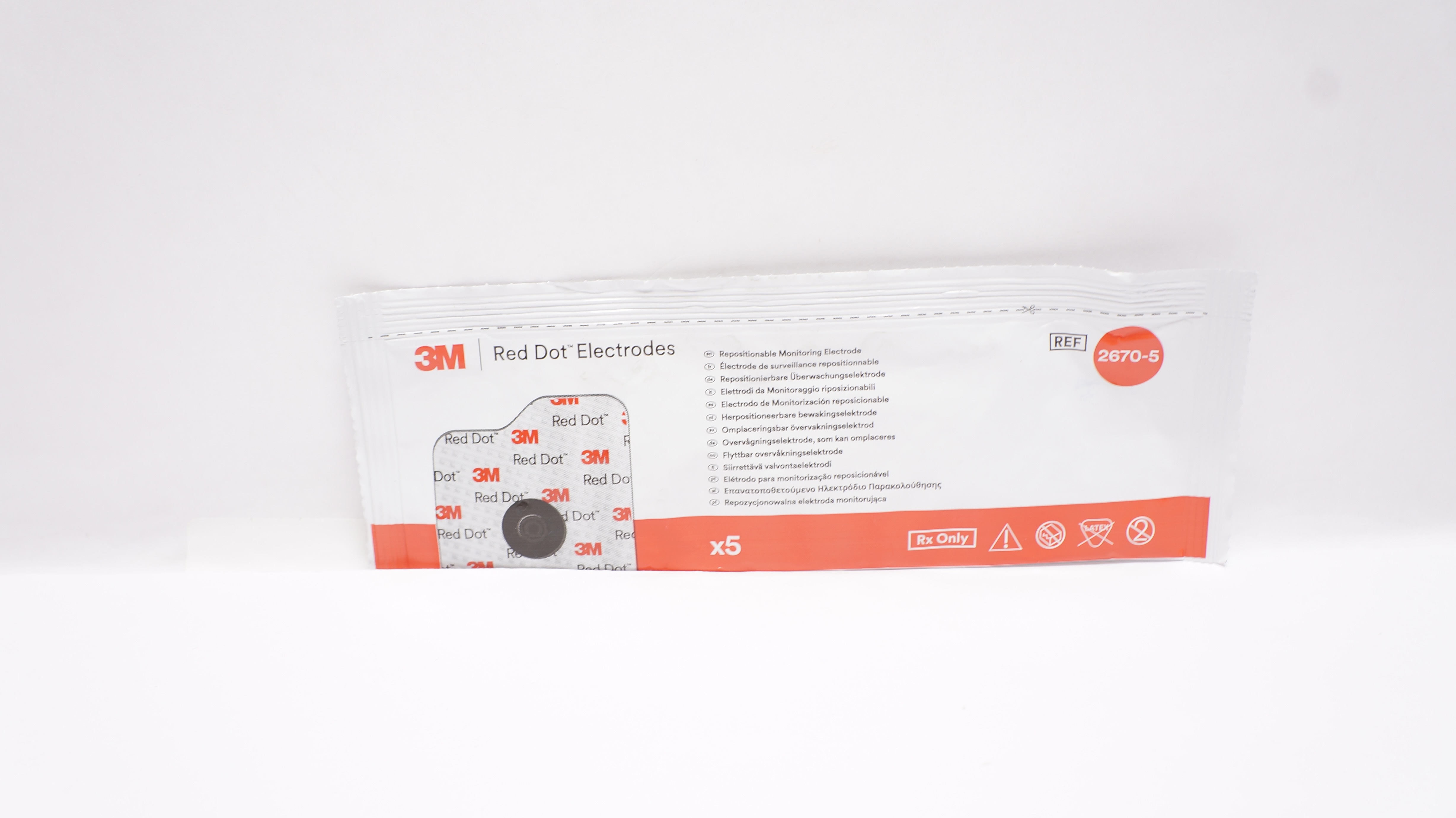 3M 2670-5 Red Dot Electrodes Repositionable Monitoring Electrode (x) - Pack of 5
