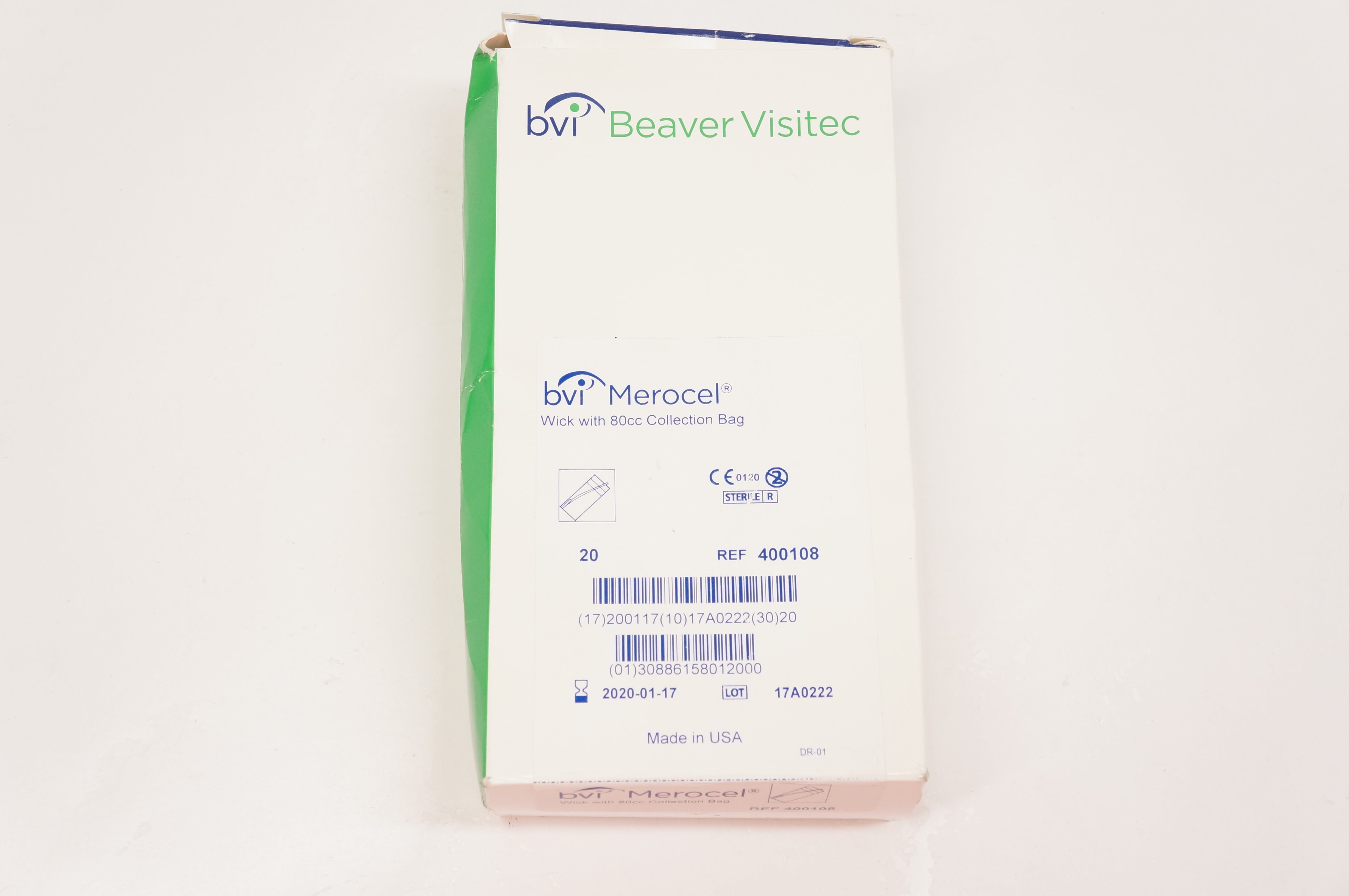 BVI Beaver 400108 Visitec Merocel Wick with 80cc Collection Bag (x) - Box of 20