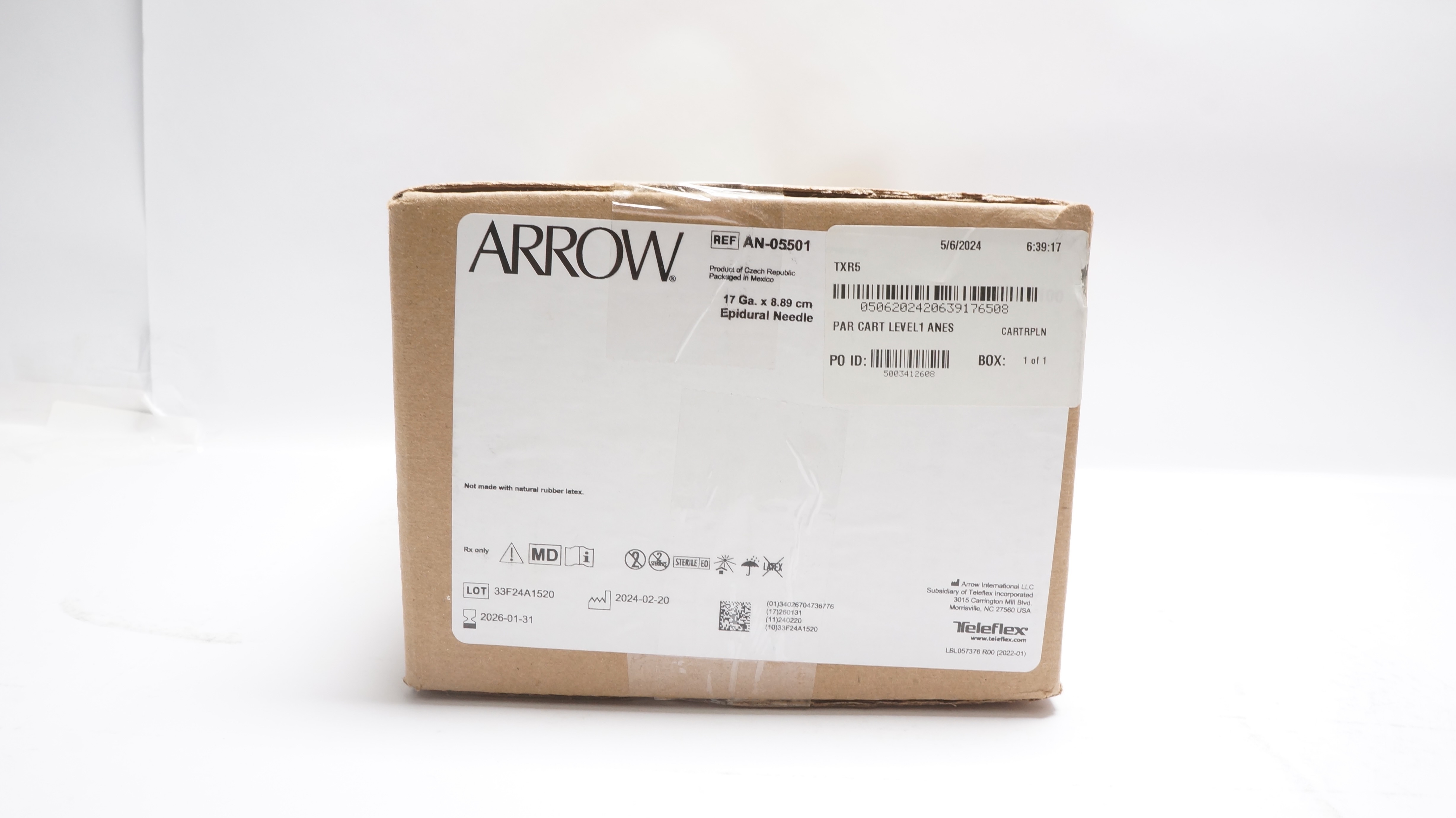 Teleflex AN-05501 Arrow Epidural Ndle 17Ga x 8.89cm