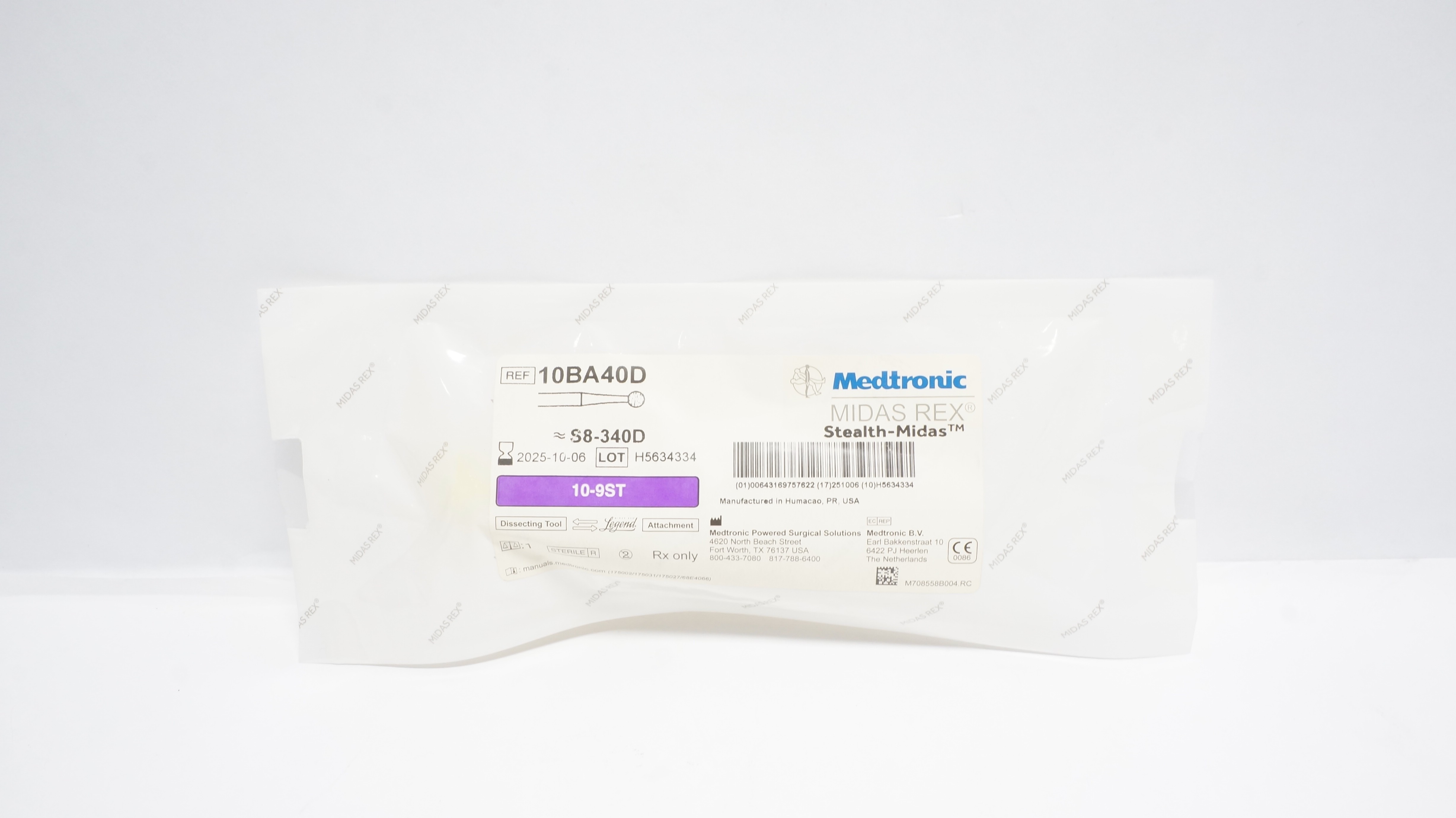 Medtronic 10BA40D Midas Rex  Stealth-Midas,10-9ST, S8-340D Dissecting Tool (x)
