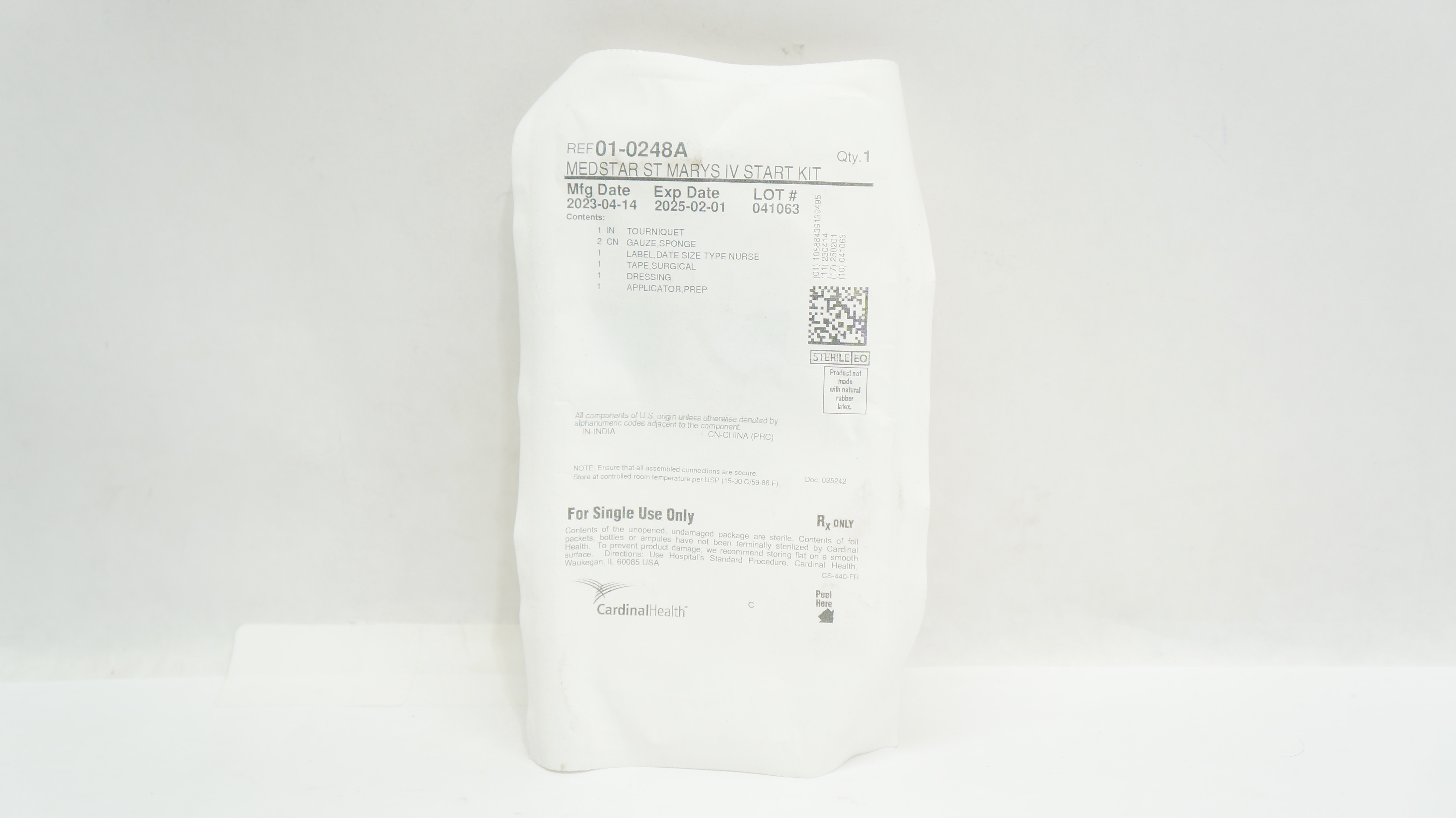 Cardinal Health 01-0248A Medstar ST Marys IV Start Kit