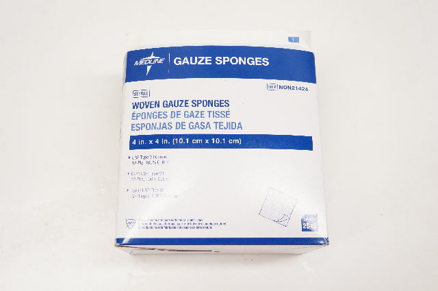 Medline NON21424 Woven Gauze Sponges 12-Ply 4 x 4inch - Box of 25