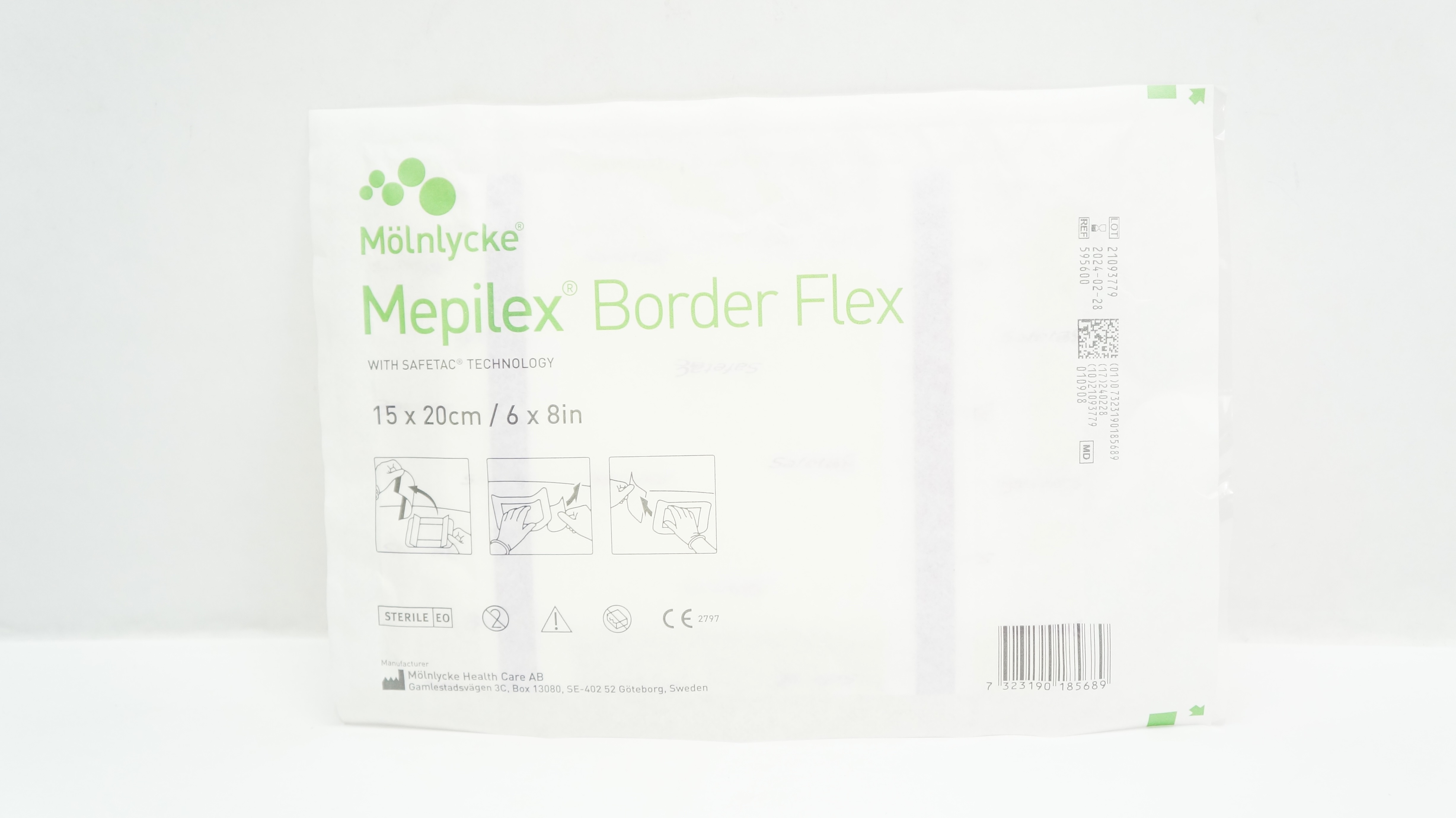 Molnlycke 595600 Mepilex Border Flex Dressing 6 x 8inch