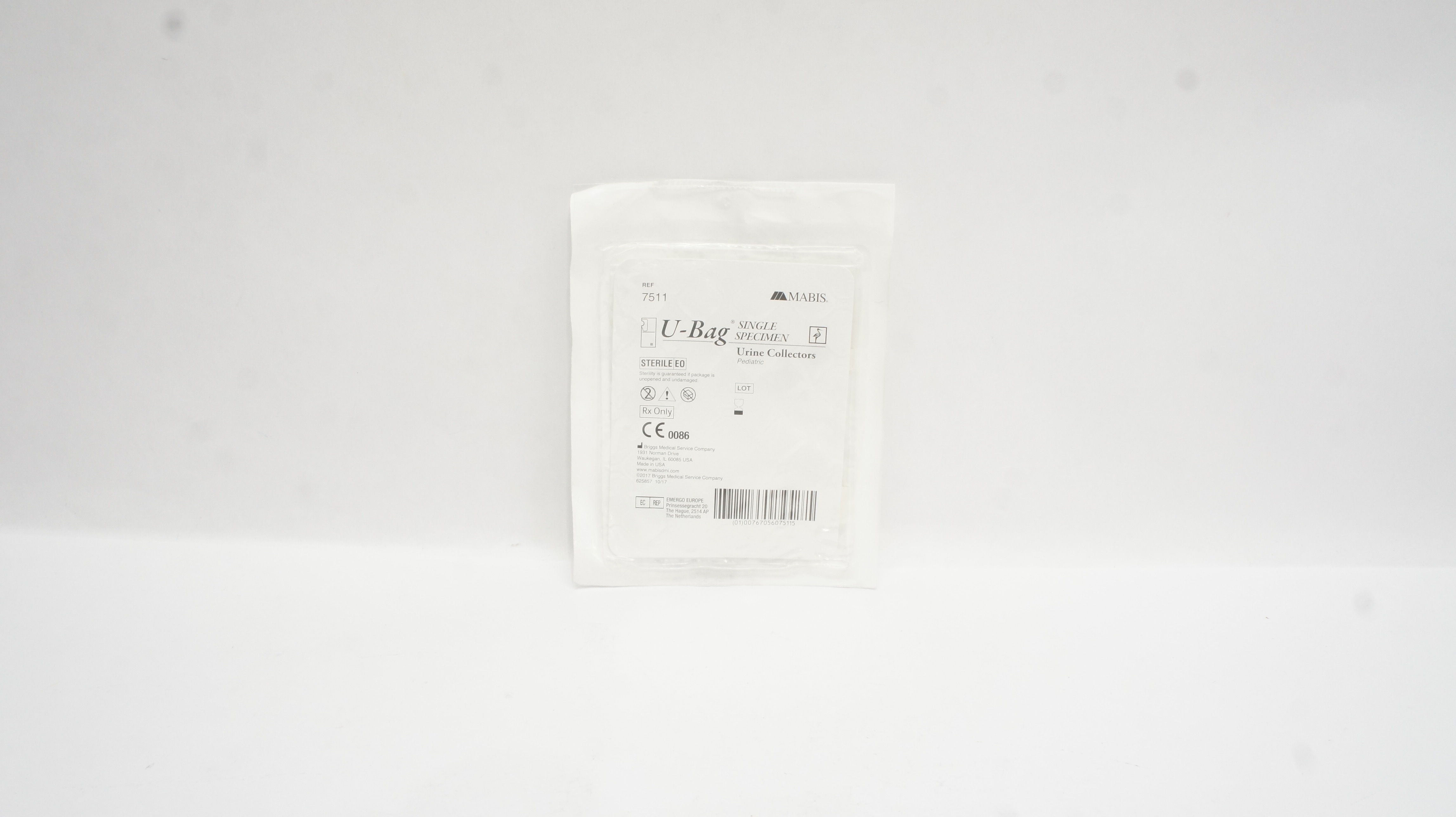 Mabis 7511 Briggs Medical U-Bag Single Specimen Urine Collectors, Pediatric