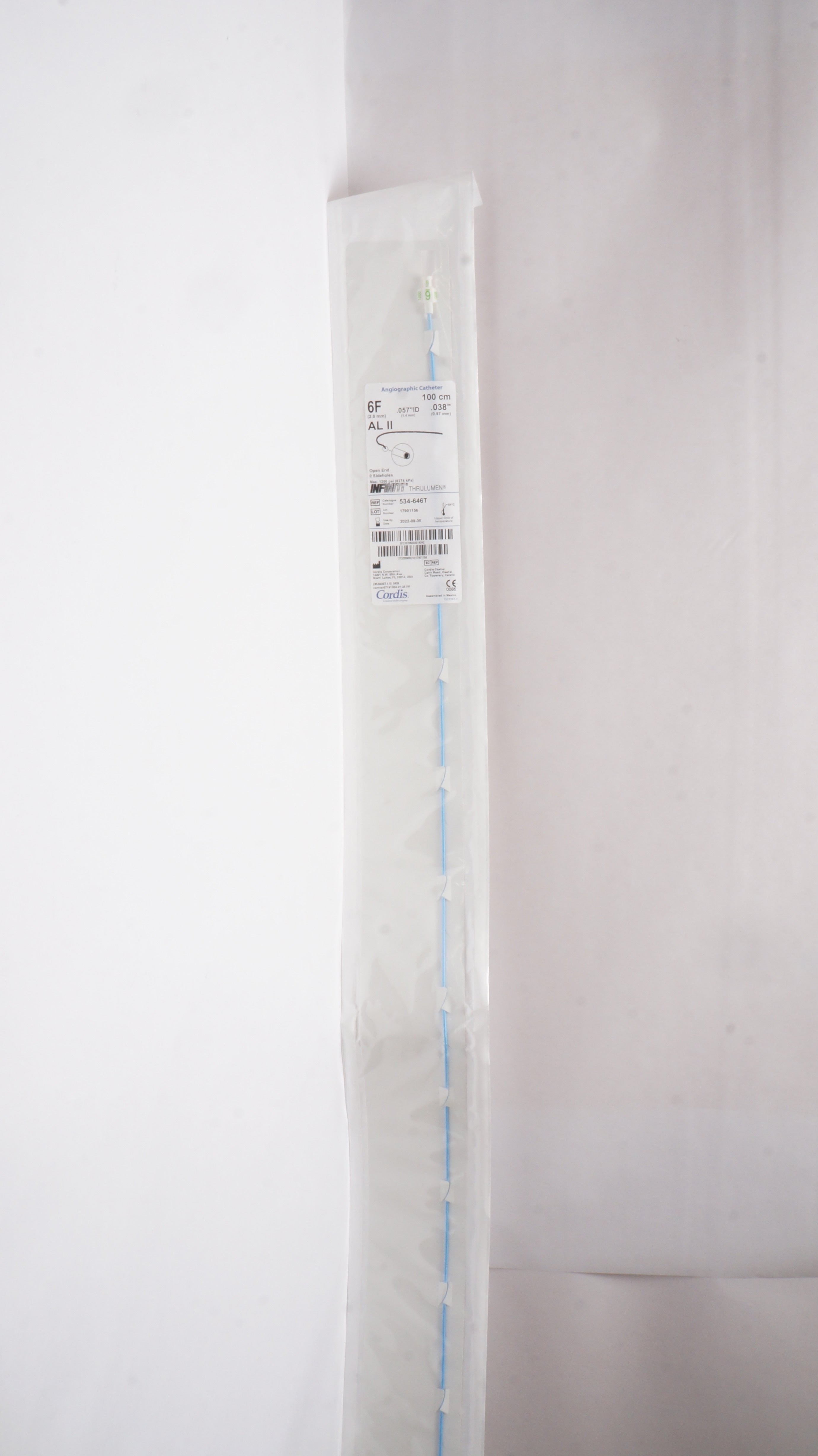 Cordis 534-646T AL II Infiniti Angiographic Cath. 6F x .038inch x 100cm (x)