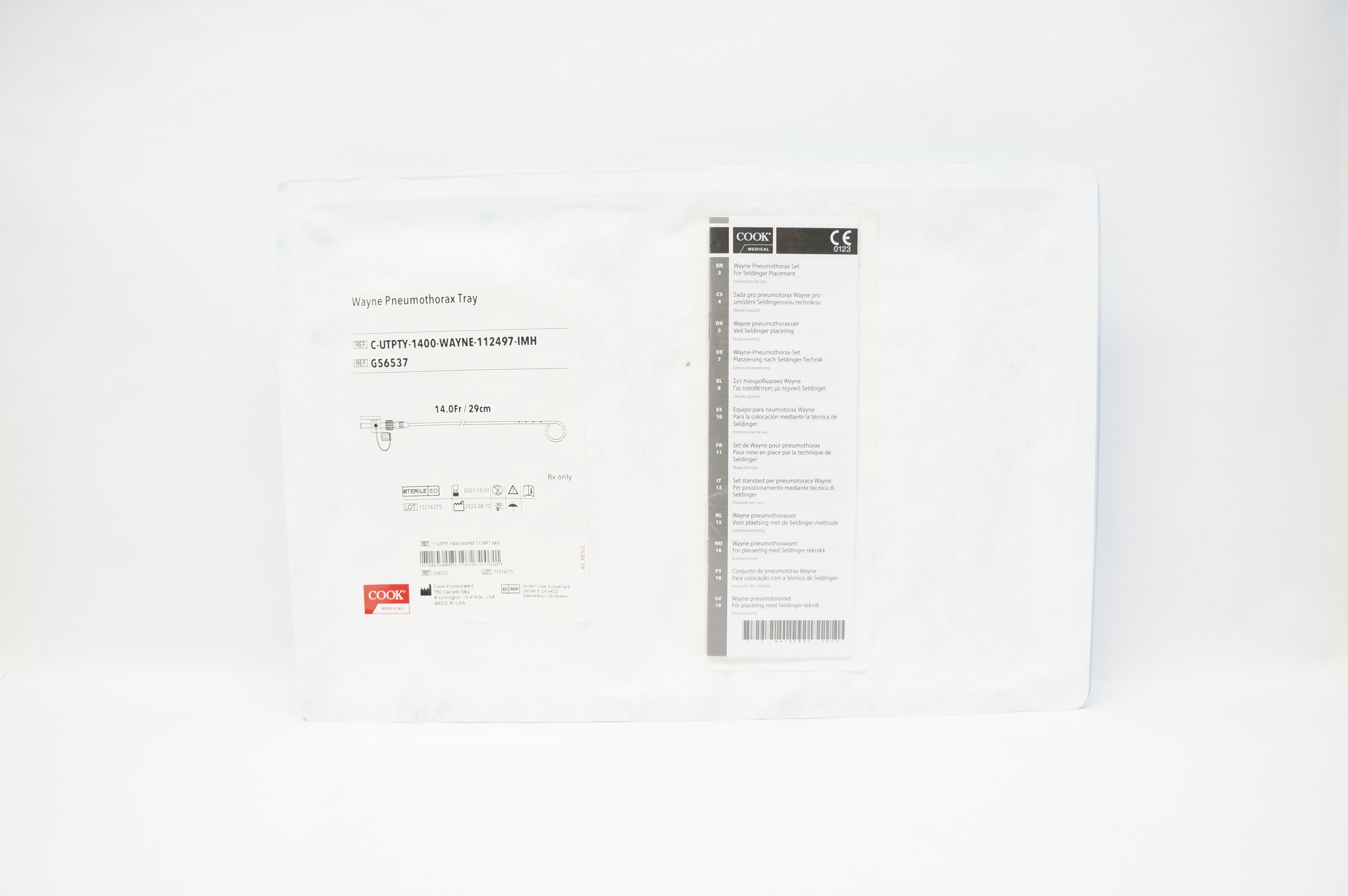 Cook Medical G56537 Wayne Pneumothorax Tray 14.0Fr x 29cm (x)
