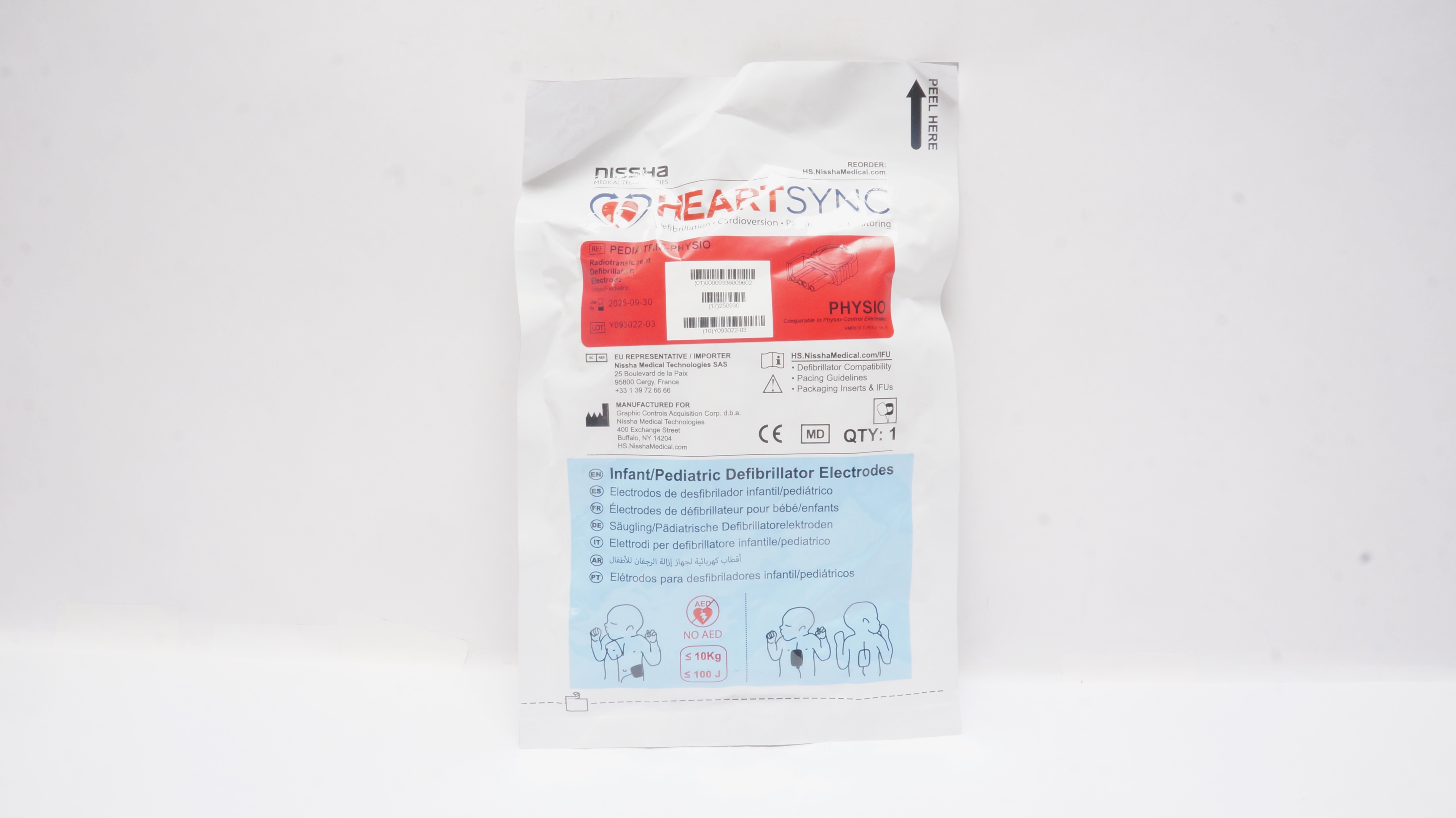 Nissha Pediatric-Physio HeartSync Infant/Pediatric Defibrillator Electrodes