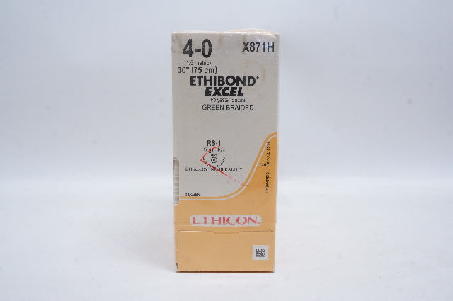 Ethicon X871H 4-0 ETHIBOND EXCEL, RB-1, 17mm 1/2c Taper, 30inch (x) - Box of 36