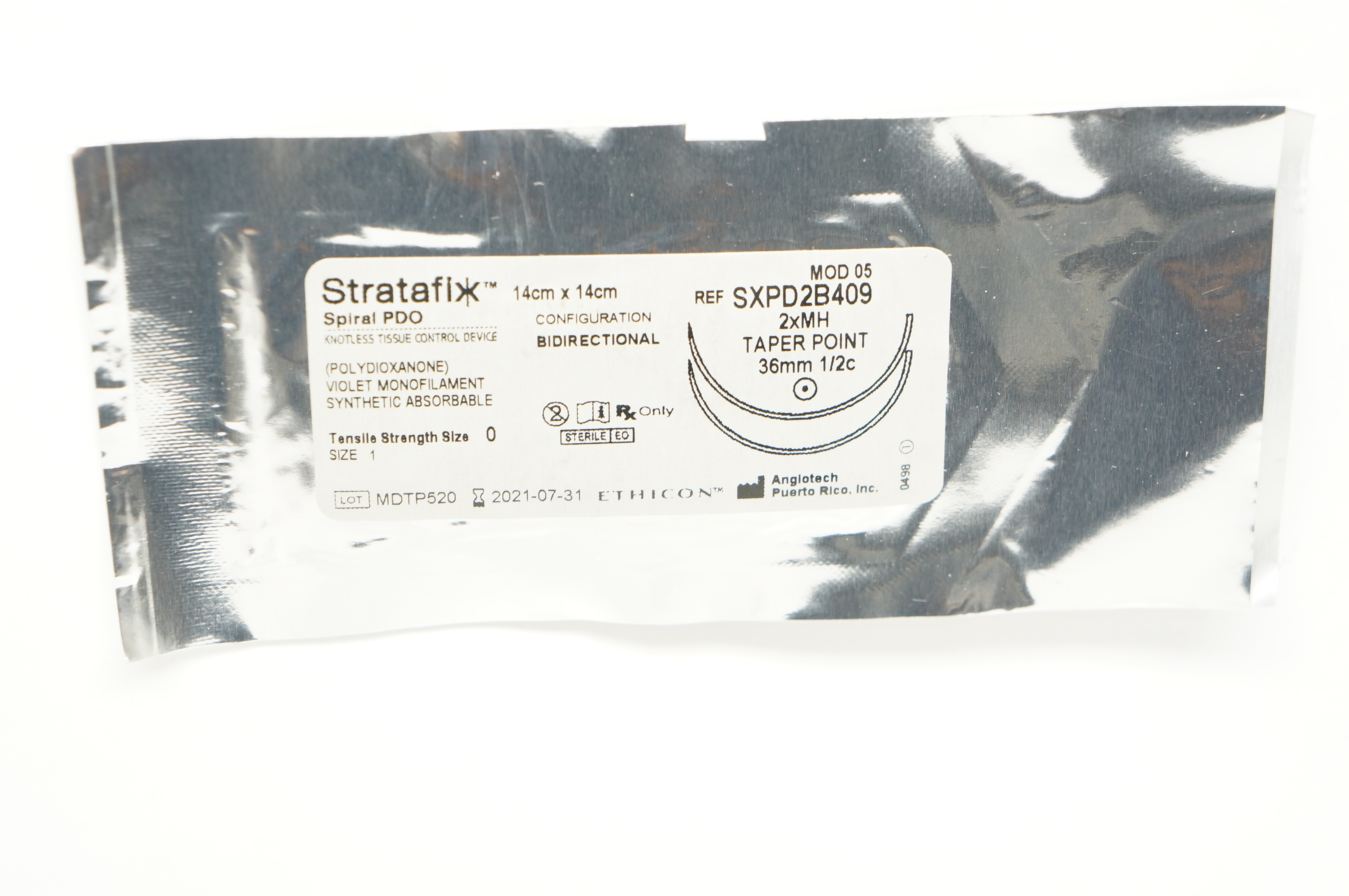 Ethicon SXPD2B409 1 STRATAFIX 2xMH Taper 36mm 1/2c, Bidirectional, 14 x 14cm (x)