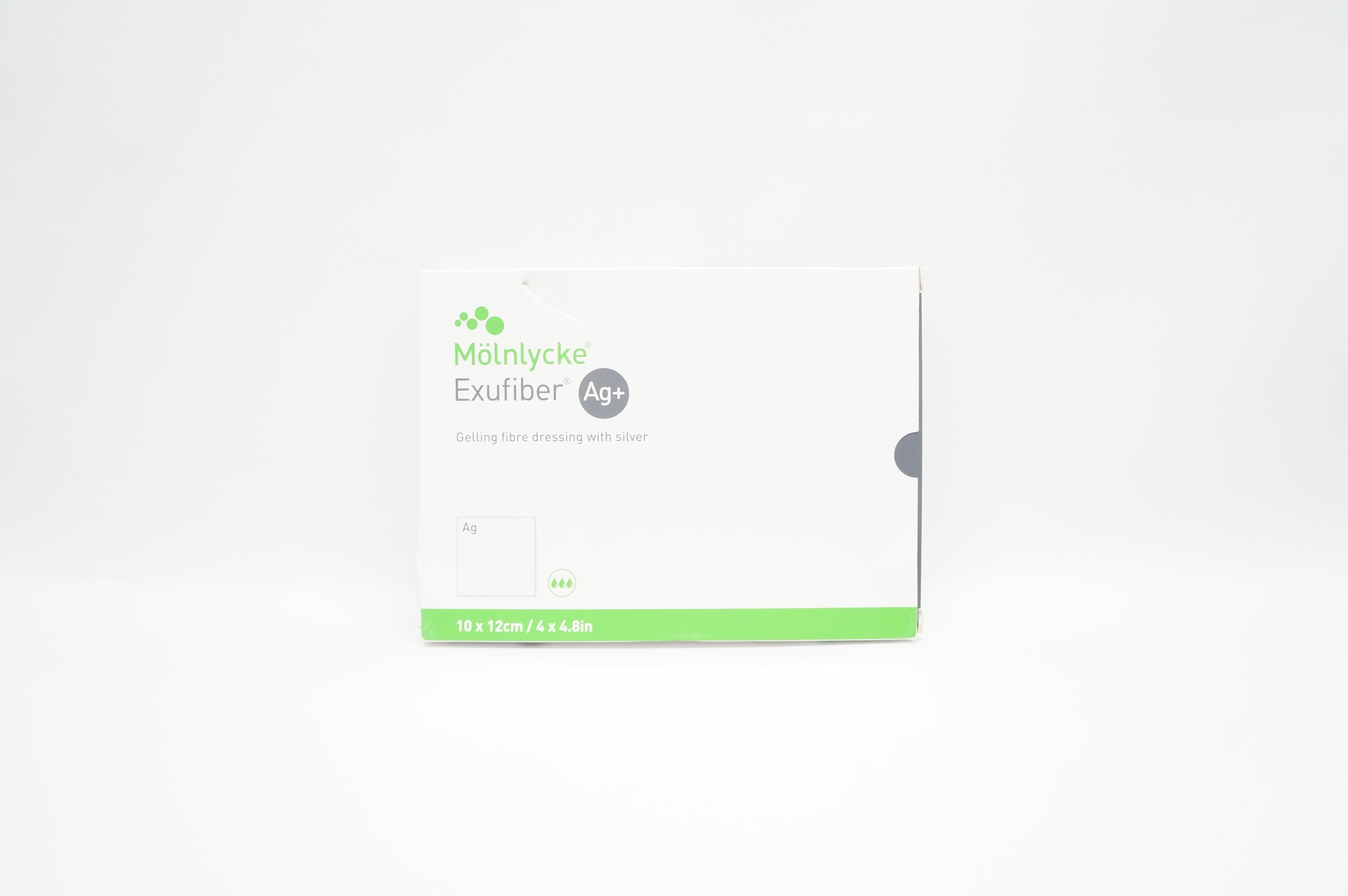 Molnlycke 603422 Exufiber Ag+ Gelling Fibre Dressing 4In x 4.8In - Box of 10