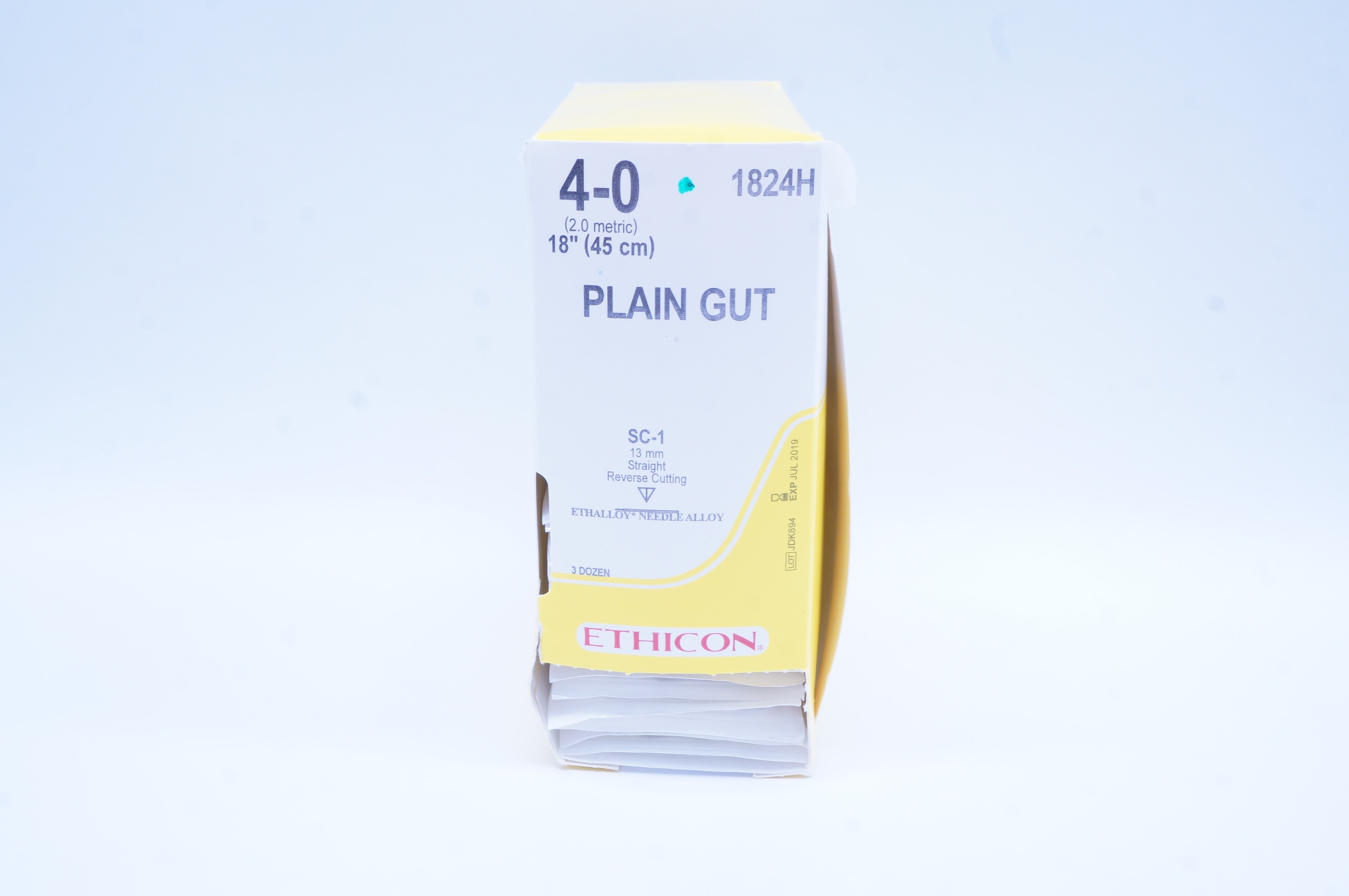 Ethicon 1824H 4-0 Plain Gut SC-1 13mm Straight 18 inch (x) - Box of 36