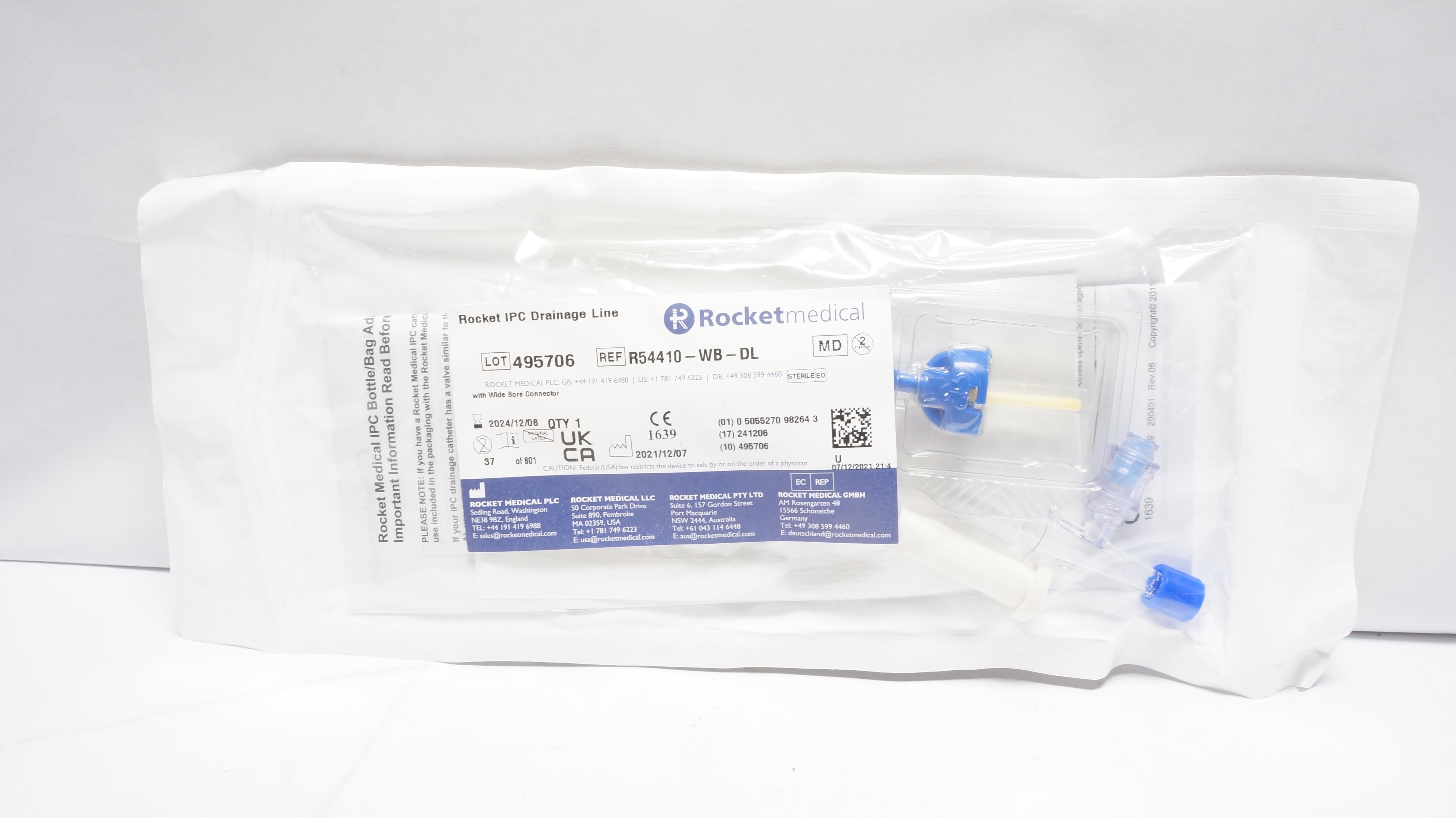 Rocket Medical R54410-WB-DL Rocket IPC Wide Bore Drainage Line (x)