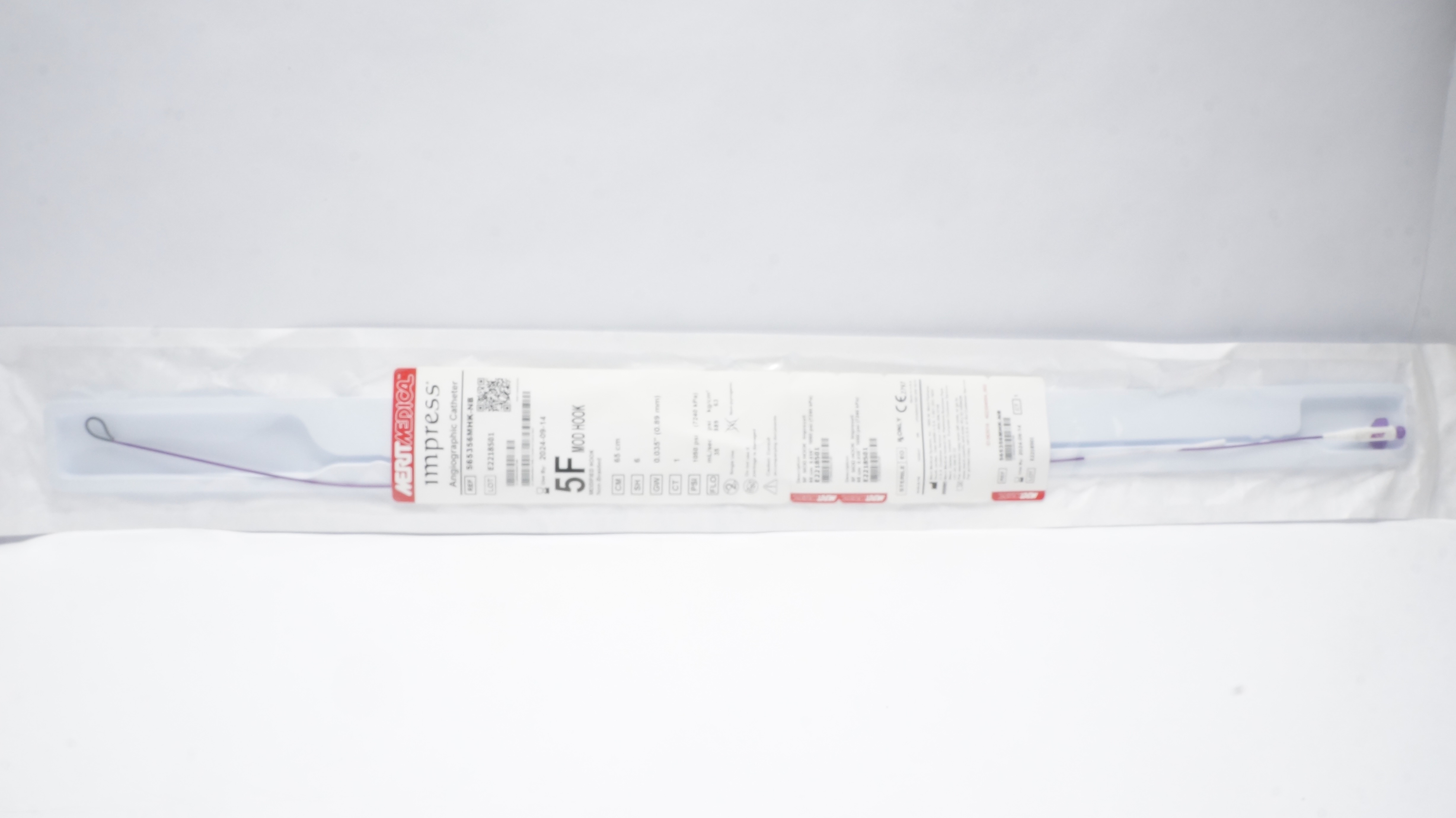 Merit Medical 565356MHK-NB Impress Angiographic Cath. MOD HOOK, 5F (x)